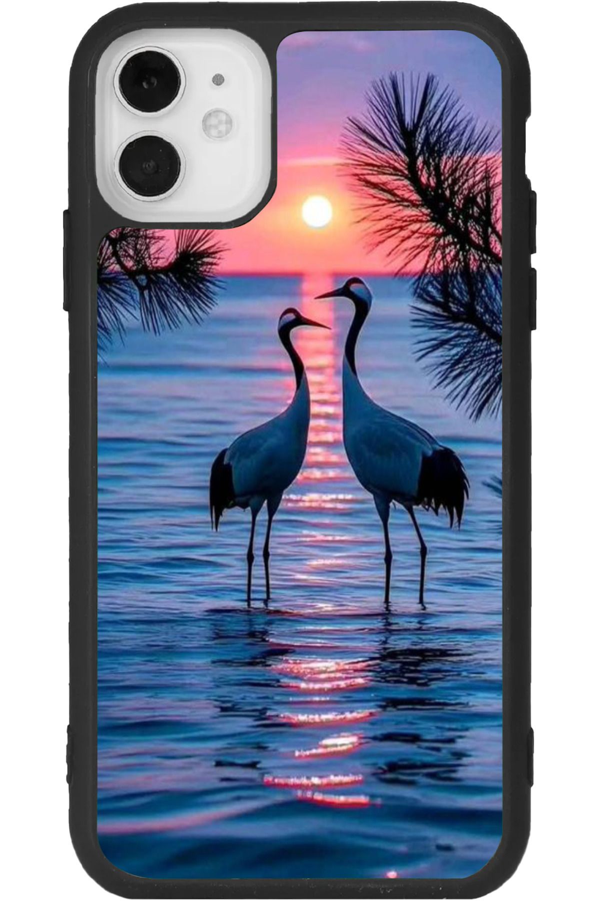 Aksel Kılıf iphone 12 Mini Uyumlu Baskılı, Mat Siyah Renk, Yumuşak Silikon, Koruyucu, Şok Emici Kapak, Kılıf