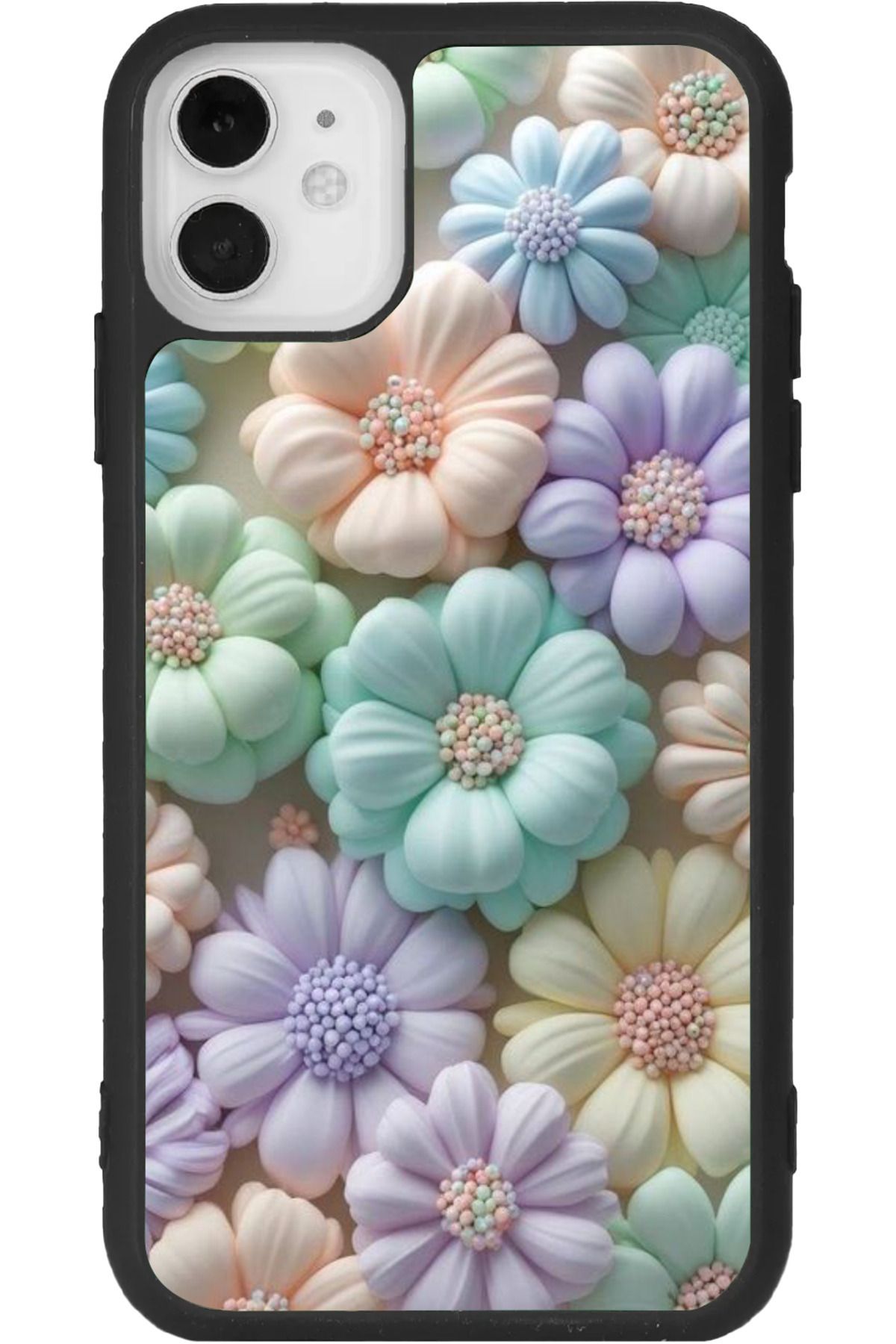 Aksel Kılıf iphone 12 Mini Uyumlu Baskılı, Mat Siyah Renk, Yumuşak Silikon, Koruyucu, Şok Emici Kapak, Kılıf