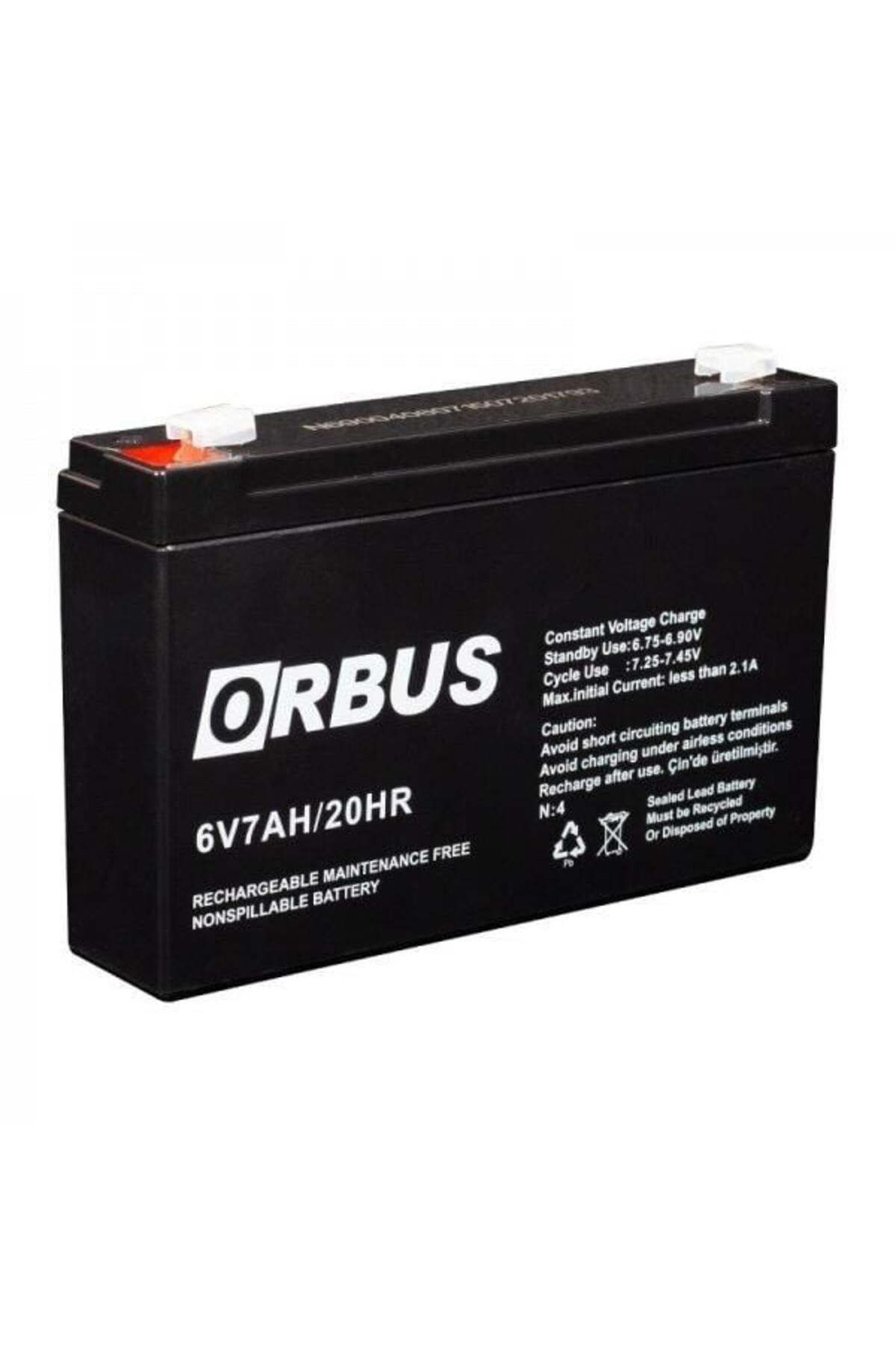 ORBUS 6 VOLT 7 AMPER AKÜ ORBUS-ÖLÇÜLER 150*34*94 mm.1,25 kg.
