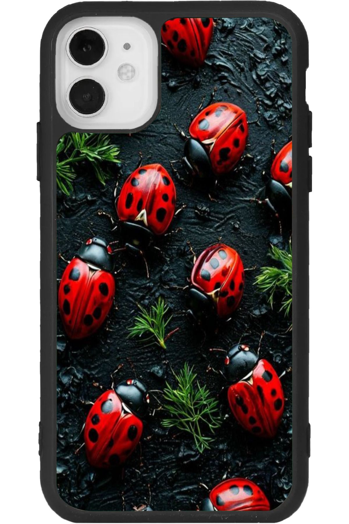 Aksel Kılıf iphone 12 Mini Uyumlu Baskılı, Mat Siyah Renk, Yumuşak Silikon, Koruyucu, Şok Emici Kapak, Kılıf