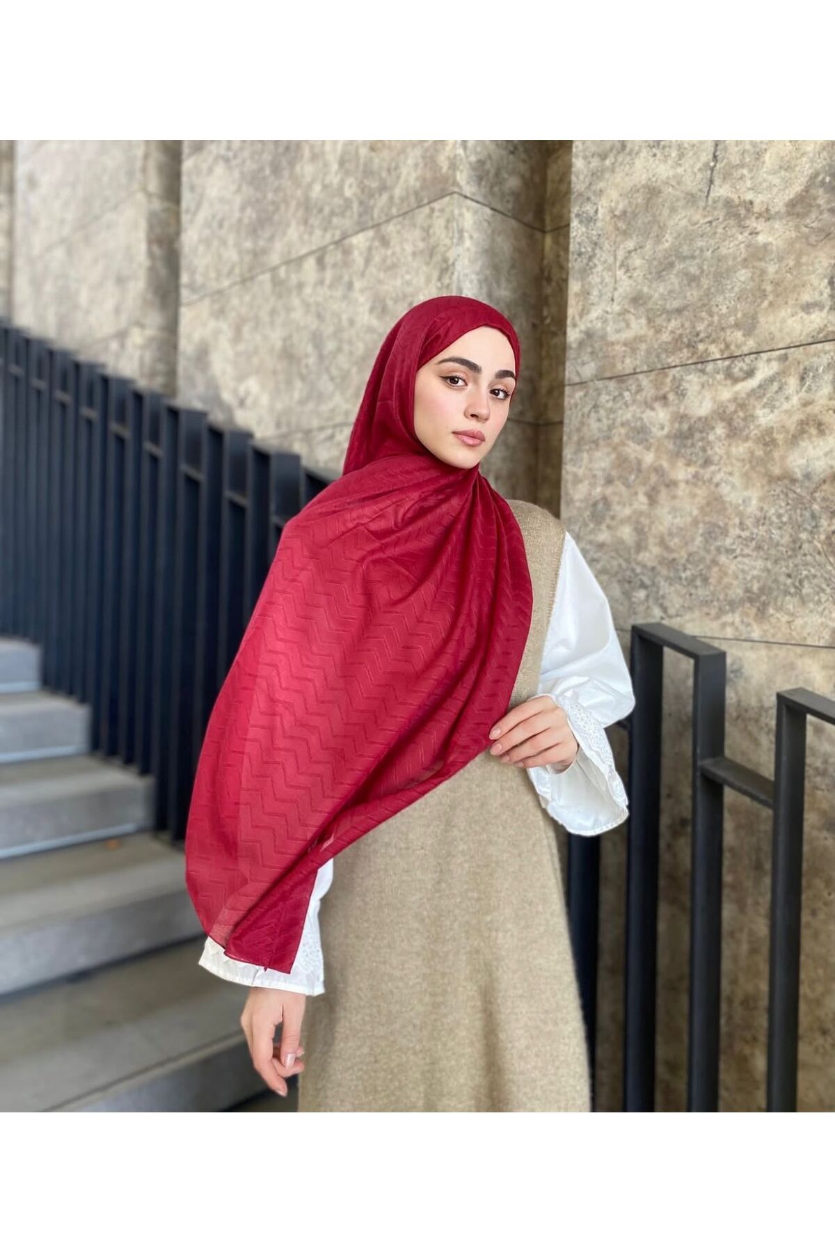 ELZE MODA A KALİTE PREMİUM DALGA DESENLİ JAKAR İPEK ŞAL