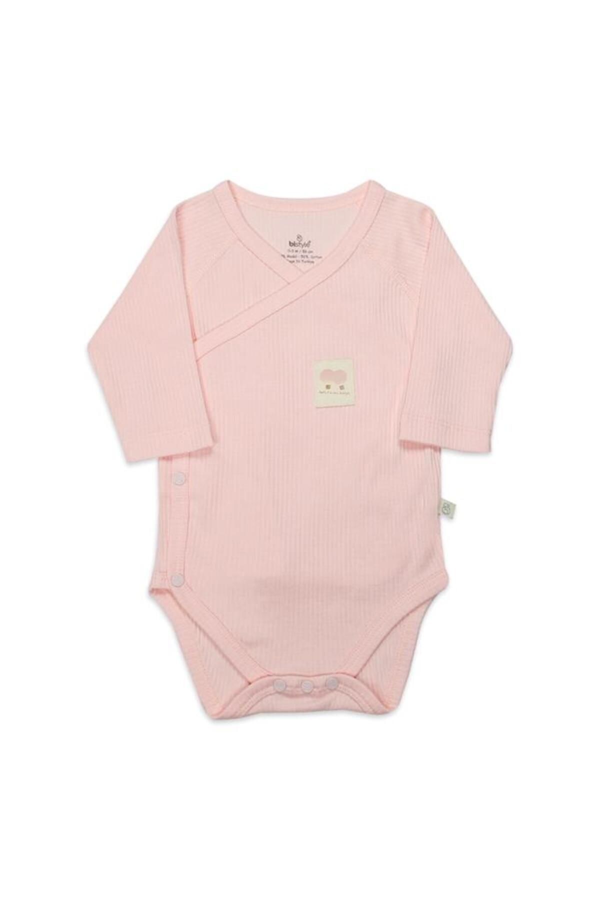 NW NessiWorld Nessiworld Bistyle Organic Modal Flying Balloons Kruvaze Uzun Kol Body BS17121 Pembe