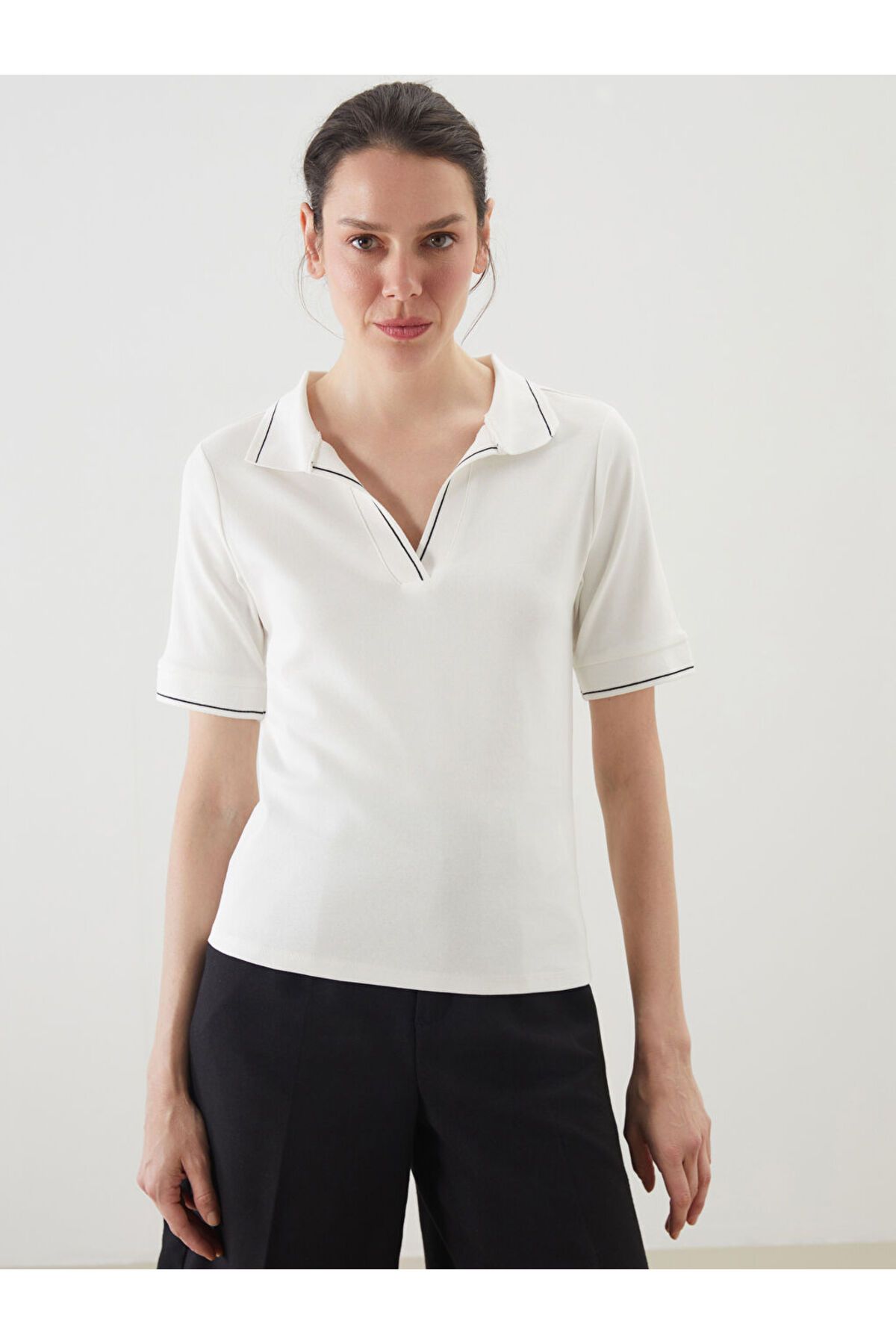 LC Waikiki Polo Yaka Kadın Crop