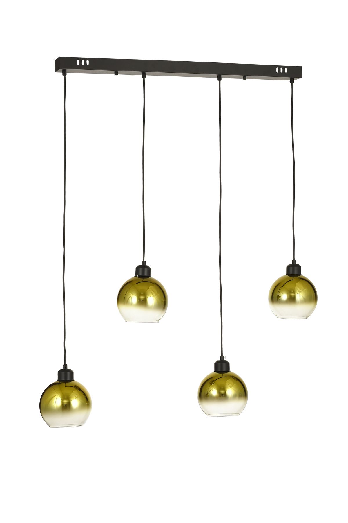 Avizemoda Side 4 lü Yemek Masası Üstü Gold Camlı Modern Sarkıt Avize - (Siyah Kasa)