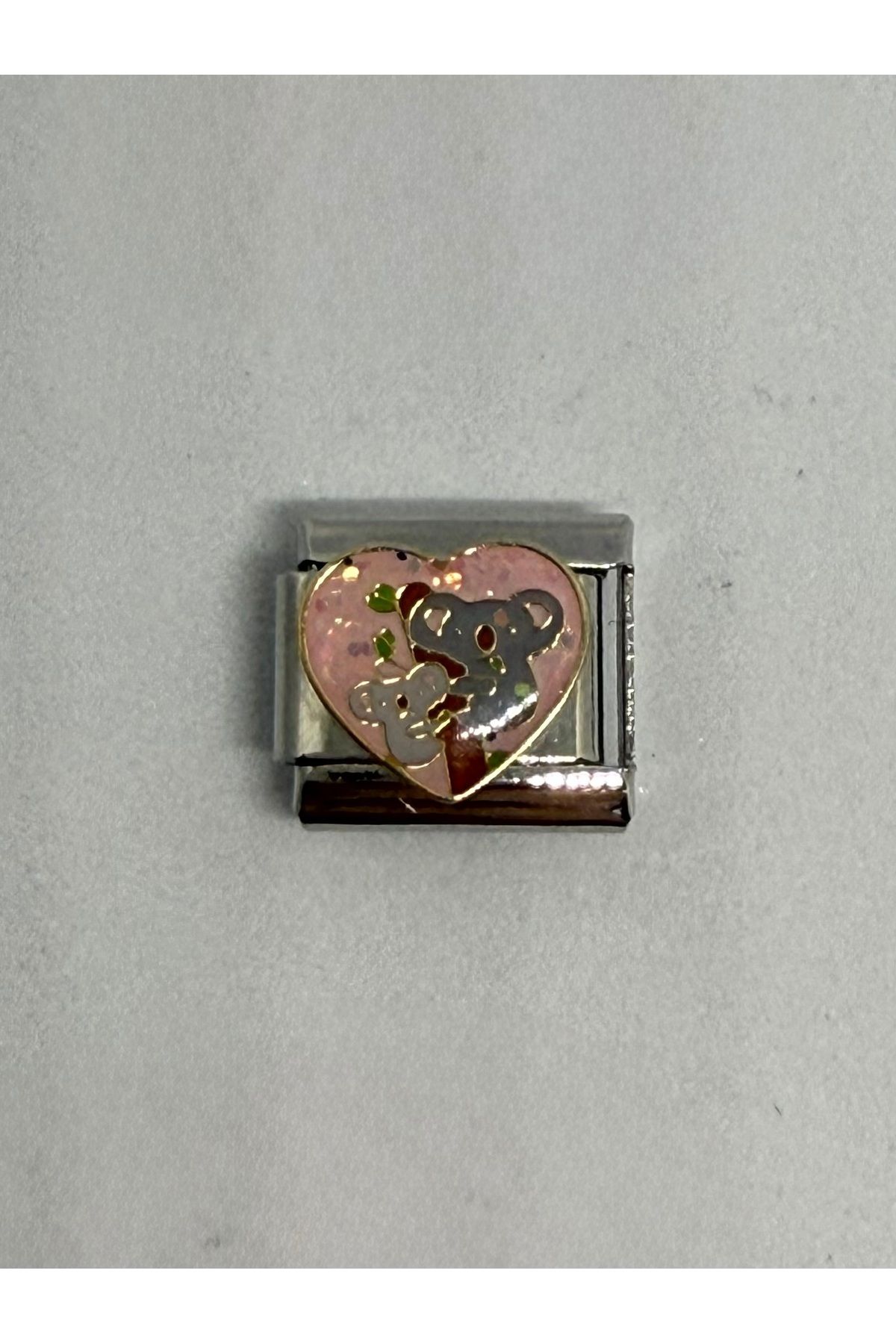 Gulsah's Store Çelik silver sevimli koala temalı İtalyan bileklik charmı