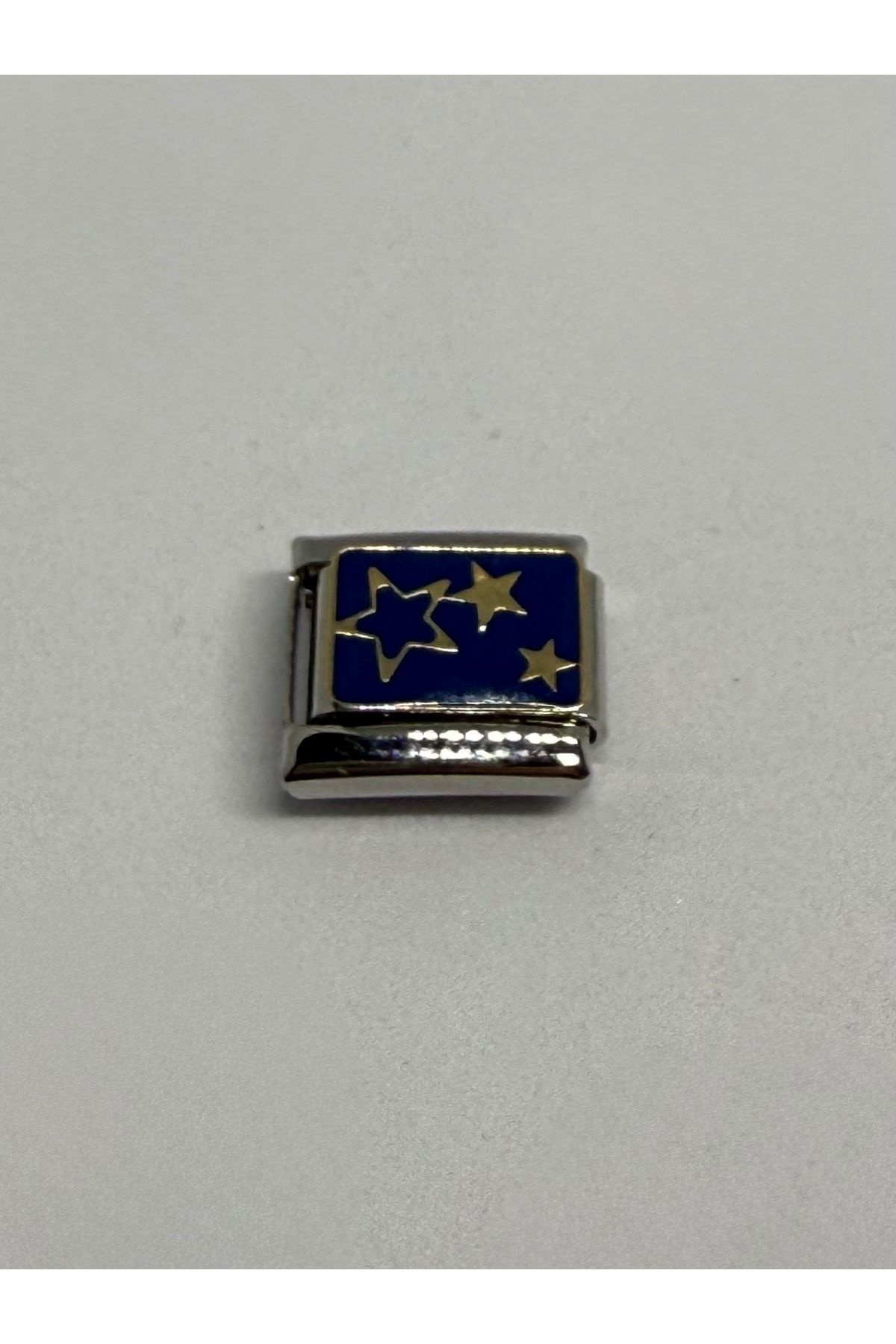 Gulsah's Store Çelik silver gece mavisi yıldızlı figür İtalyan charmı