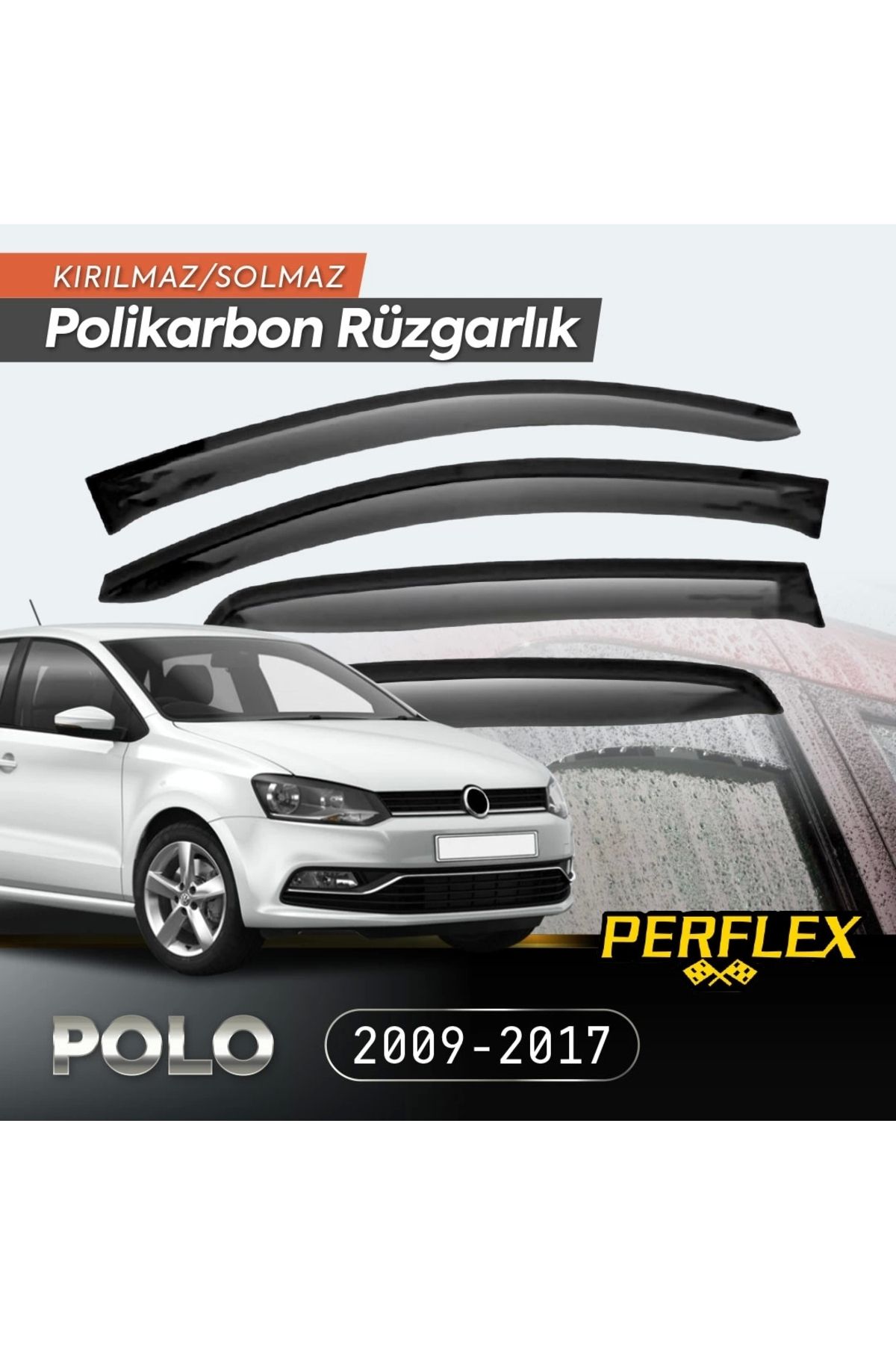 Generic VW Polo 2009-2017 Cam Rüzgarlığı V2 Düz