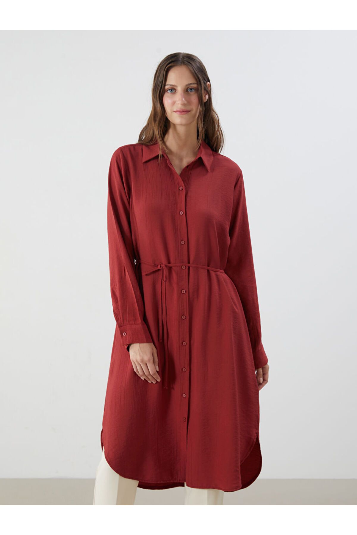 LC Waikiki LCW Dokulu Oversize Kadın Gömlek Tunik