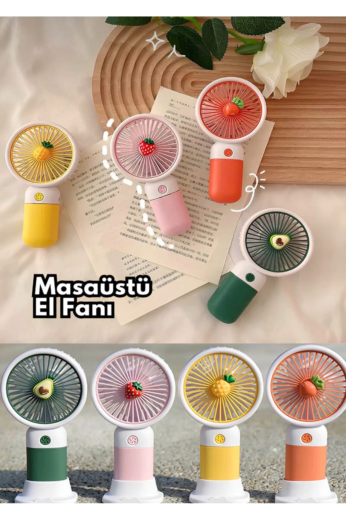CASE FİELD PREMİUM Şarjlı Mini El Fanı Ve Masa Fanı Soğutucu Pervane Şarj Edilebilir