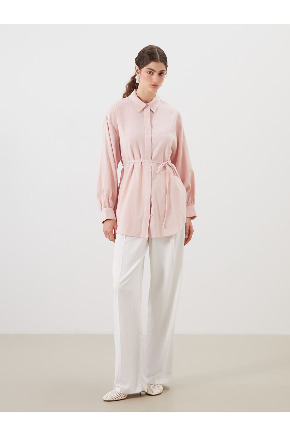 LC Waikiki-New Season Linen Blend Women's Shirt Tunic - S5Qu80Z8 2