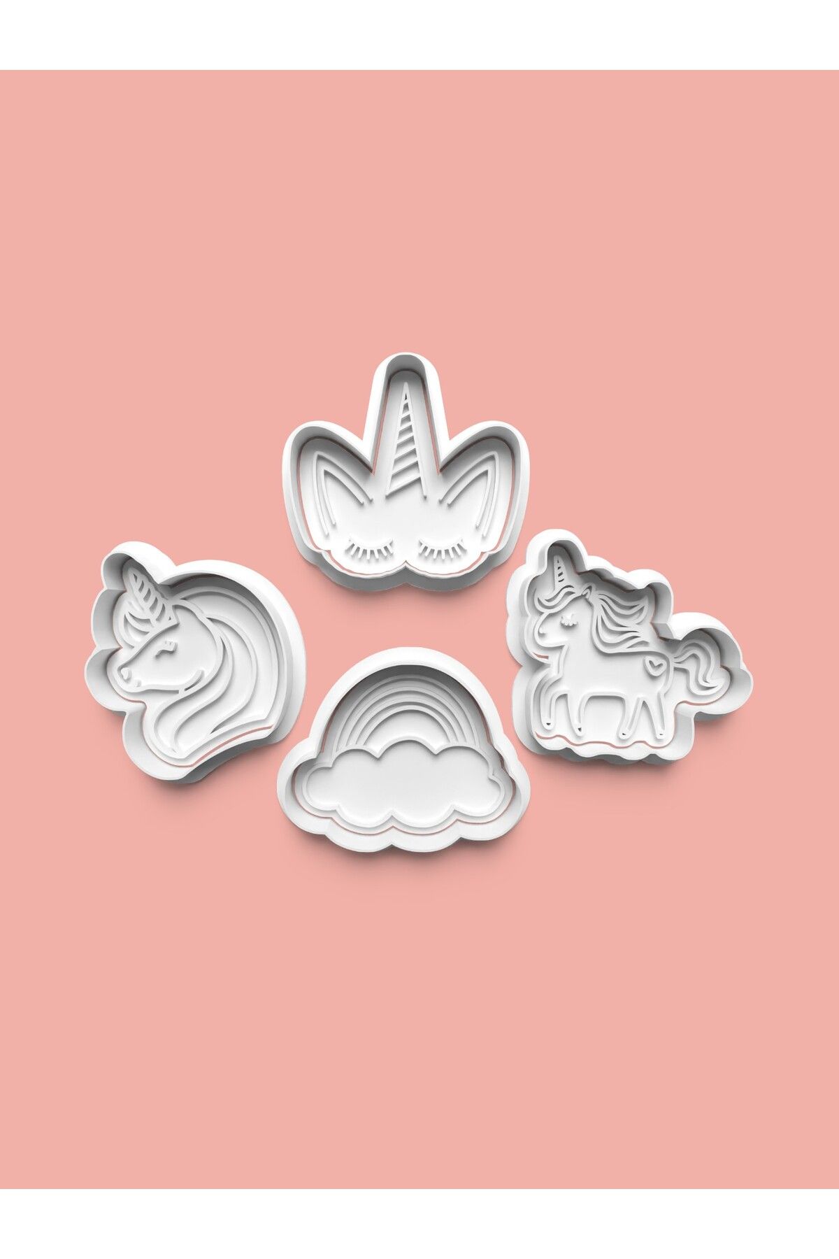 AKTASTORE Unicorns Kurabiye Kalıbı Ve Şeker Hamuru Kalıbı 4'lü set