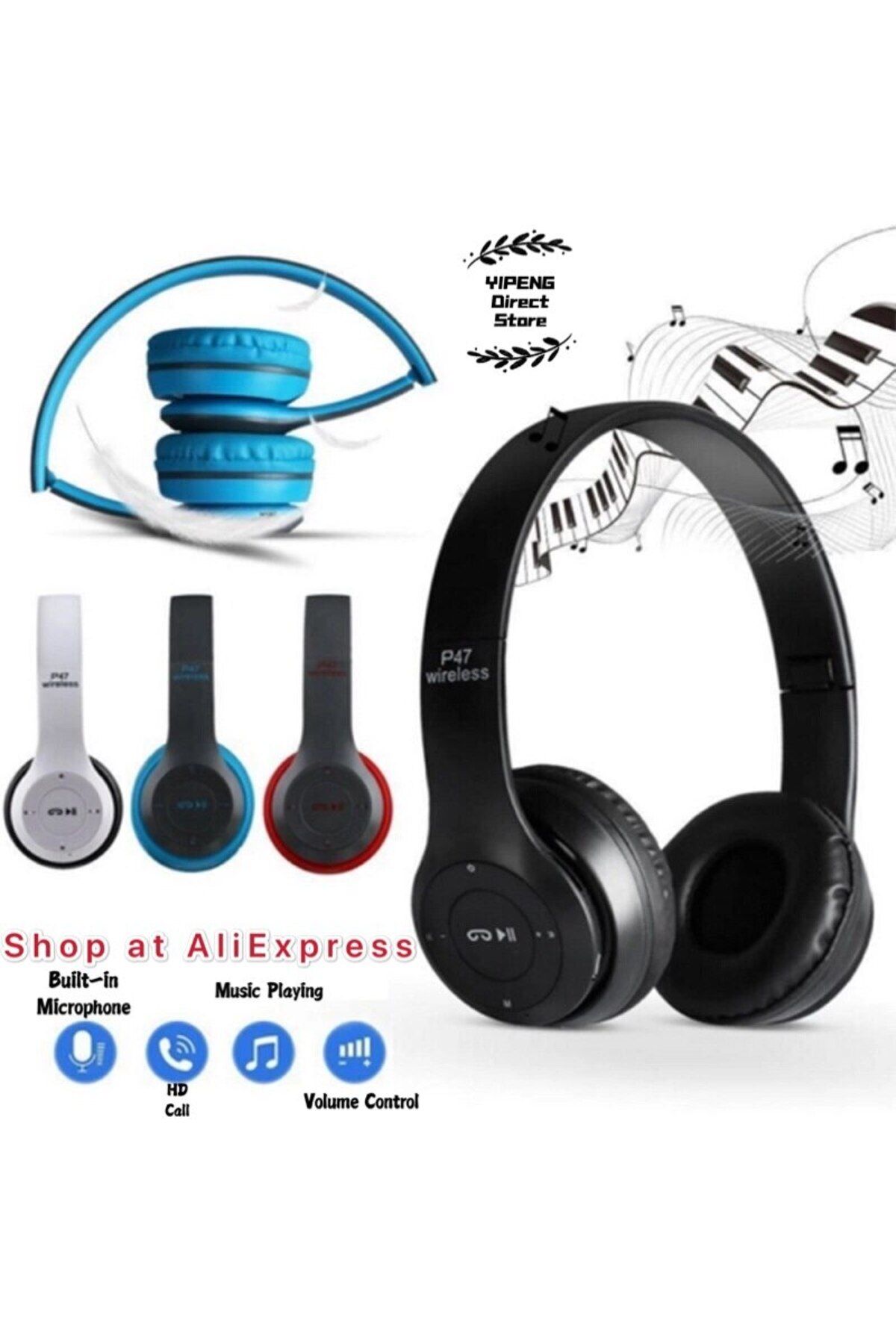Aydoganticaret44 Kablosuz Uyumlu  Bluetooth Kulaklık Siyah