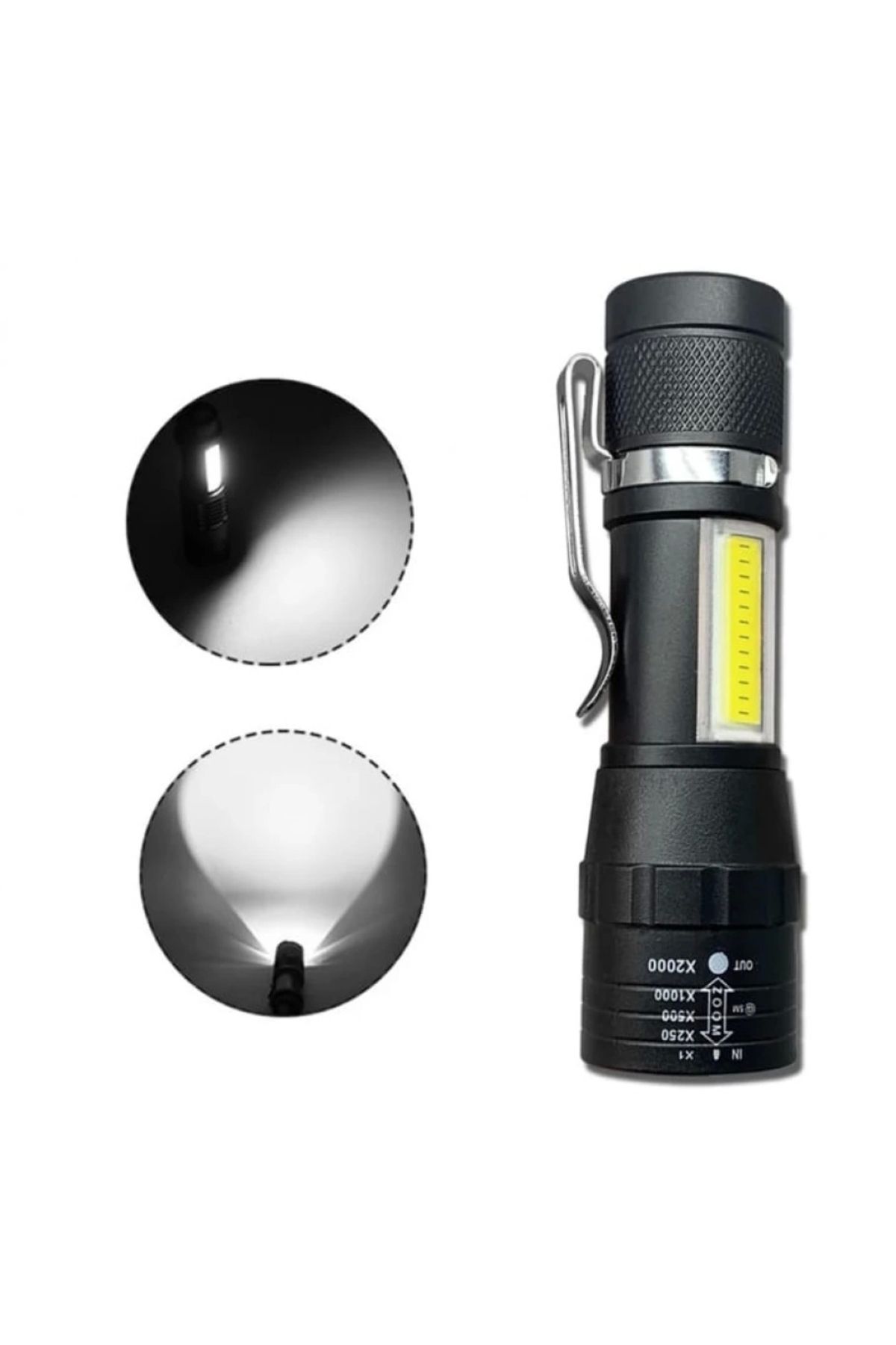 Nemere Zoomlu Şarjli Cob Led Güçlü El Feneri WB-017