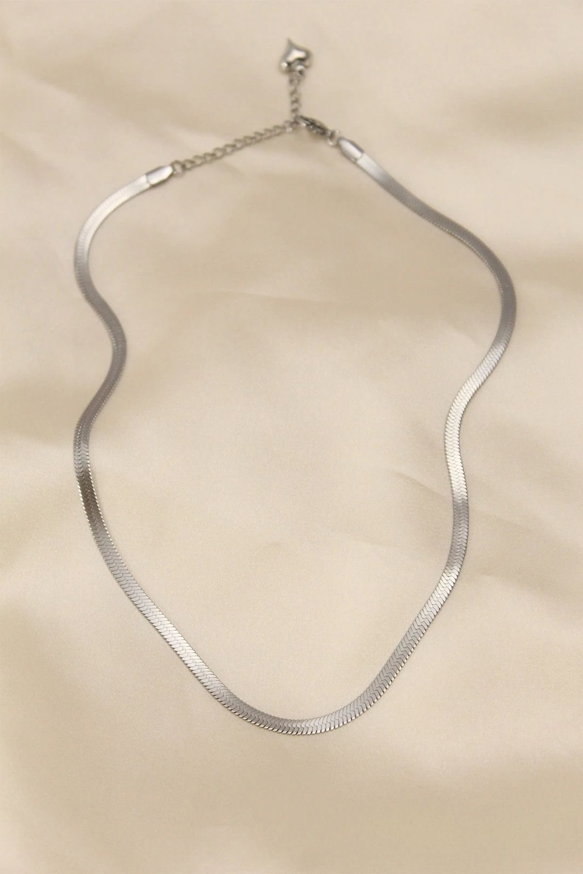thebestnzm 316L Çelik Silver Renk 45 cm İtalyan Zincir Model Kadın Kolye