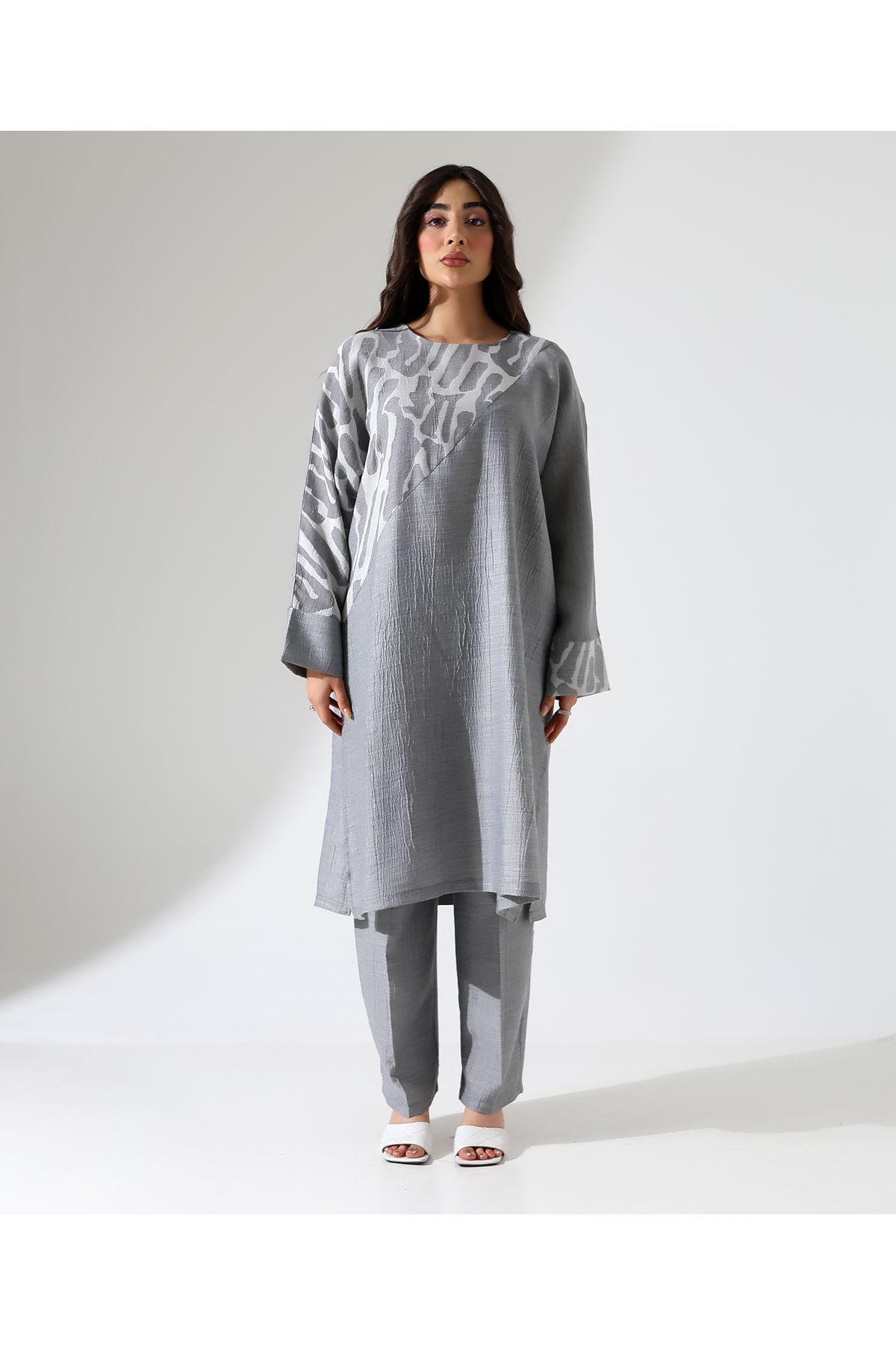 Mankens Fashion Viskon Keten Uzun Tunik Takım