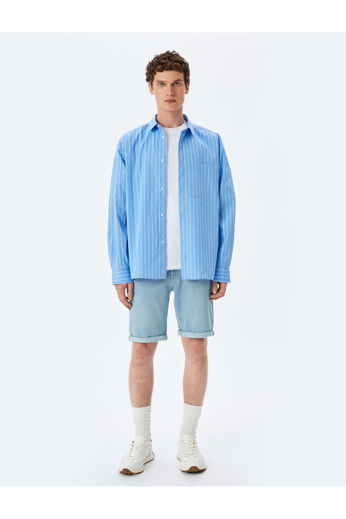 Koton Bermuda Pamuklu Cep Detaylı Slim Fit Kot Şort