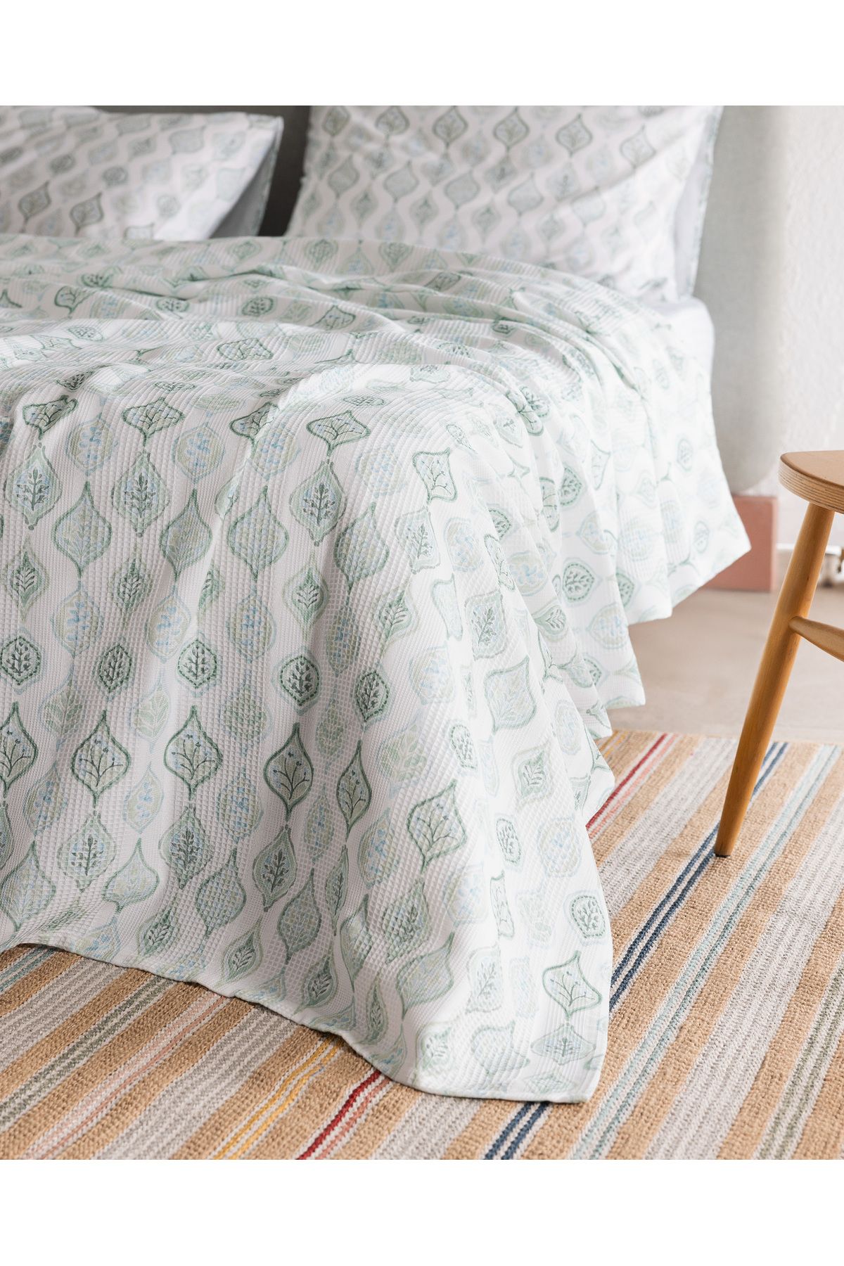 Madame Coco-Verne Single 100% Cotton Karde Printed Pique Set - Khaki 4