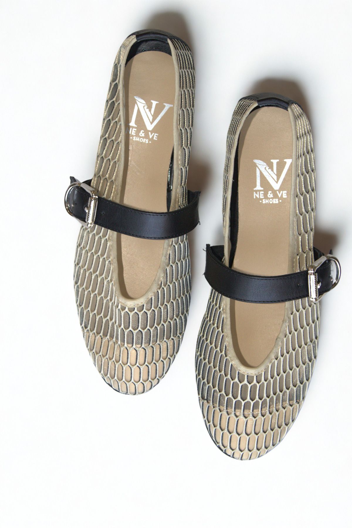 NEVE SHOES Bej File Tek Bantlı Günlük Rahat Babet