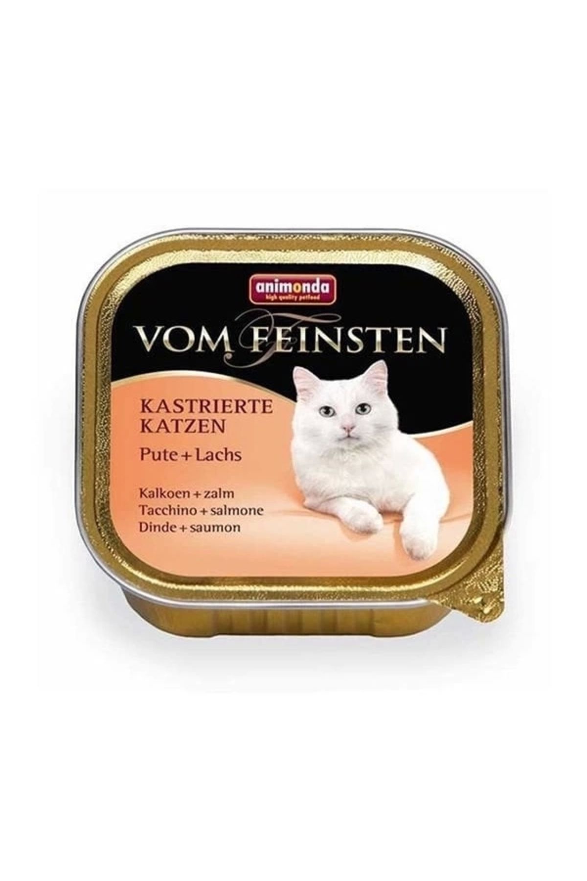 thebestnzm Animonda Vom Feinsten Hindi ve Somon Balıklı Kısırlaştırılmış Konserve Kedi Maması 100 Gr