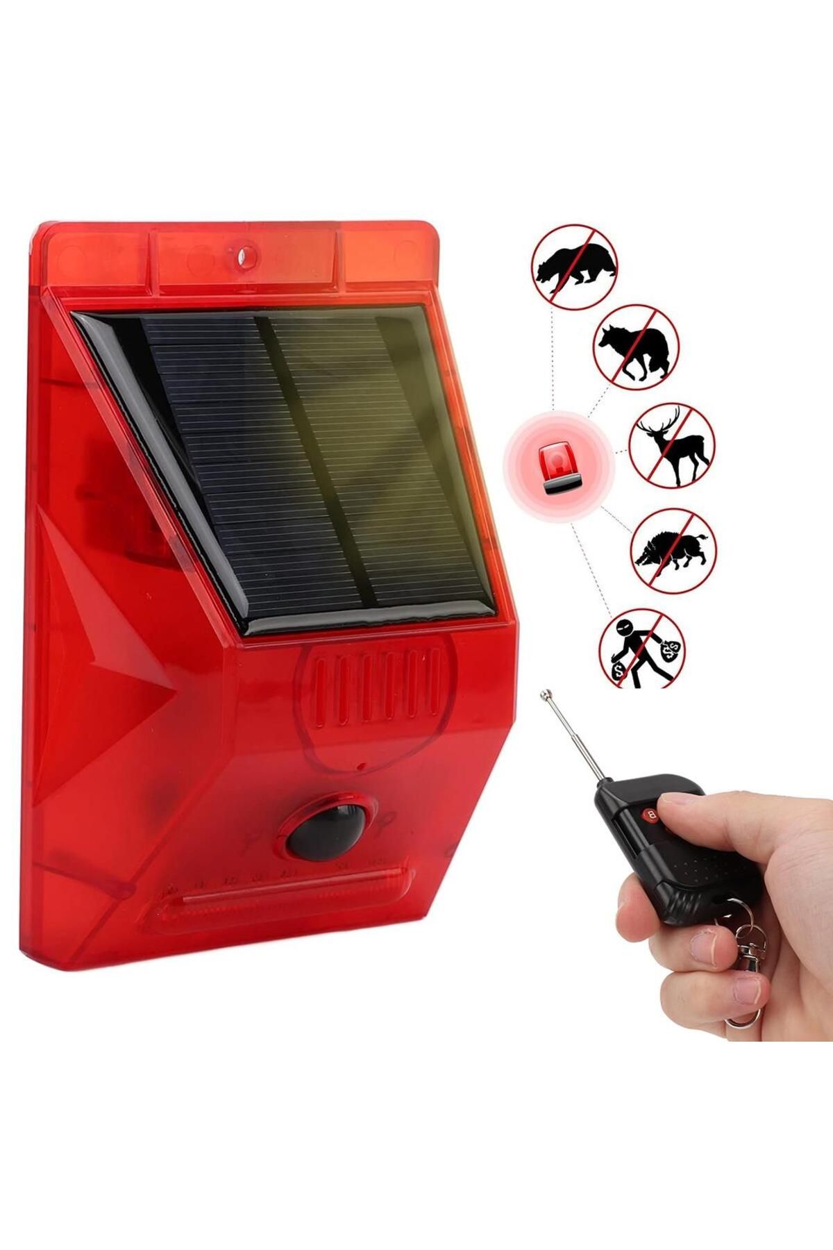 Powermaster PM-26957 Sesli Hayvan Kovucu Alarm Cihazı Uzaktan Kumandalı Solar Panelli