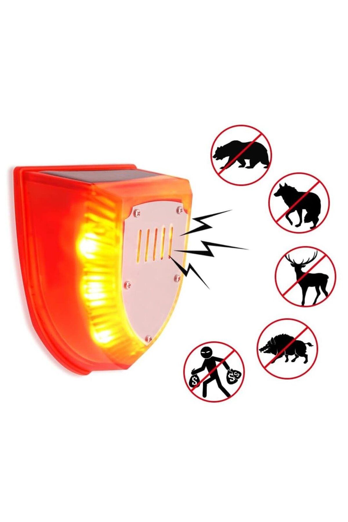 Powermaster PM-26952 Köpek Silah Sesli Hayvan Kovucu Alarm Cihazı Sadece Gece Çalışır Solar Panelli