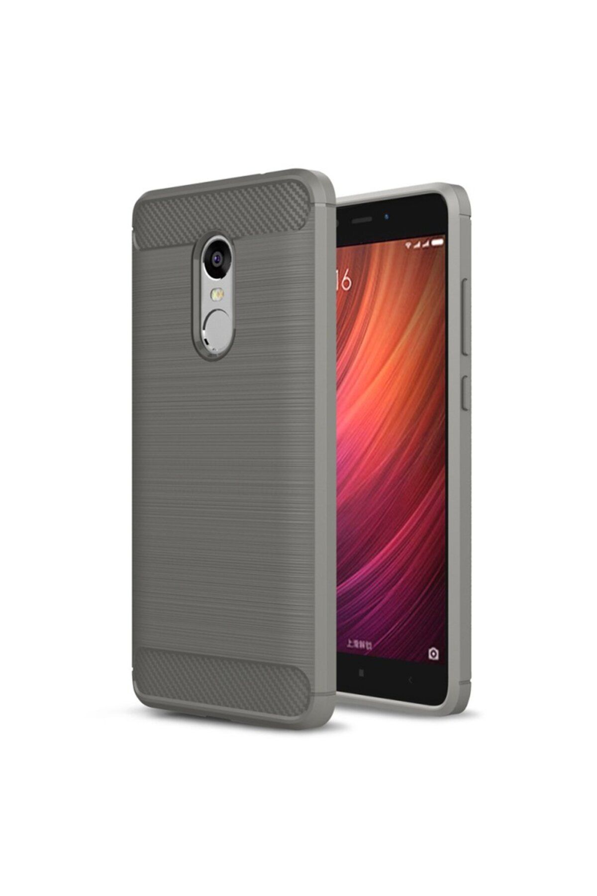 Ehr. Xiaomi Redmi Note 4X ile Uyumlu Kamera Korumalı Darbe Önleyici Carbon Brushed Silikon Kılıf