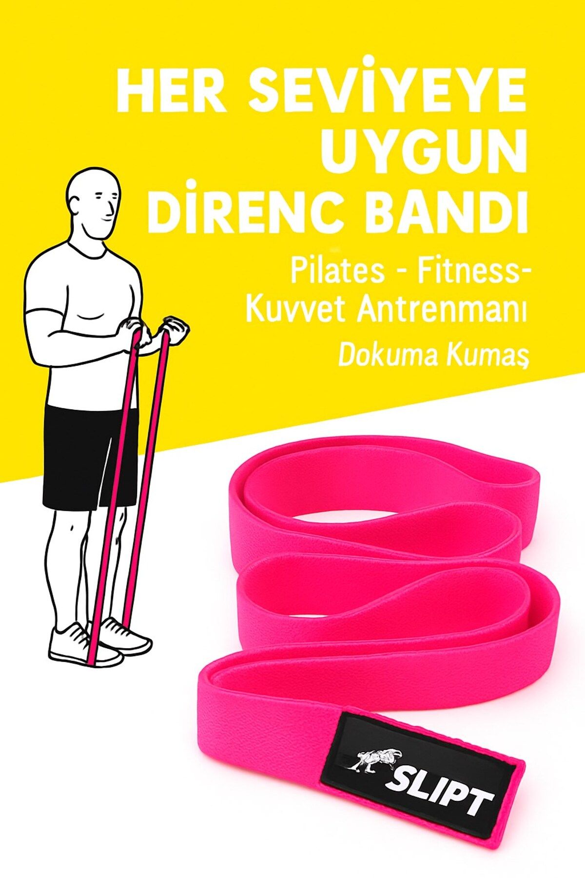 SLİPT Dokuma Direnç Bandı Süper Loop Bandı Tüm Vücut Egzersiz Direnç Lastiği