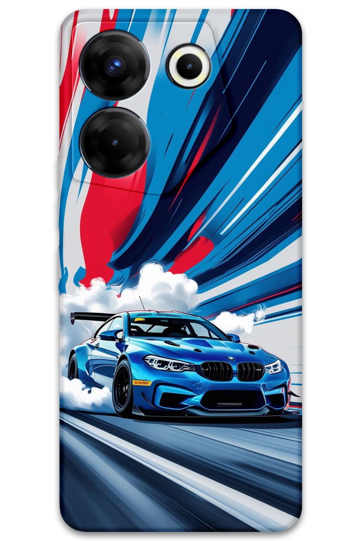 Gramaphone Tecno Camon 20 Pro 4G Uyumlu Araba Desenli Telefon Kılıfı + Ekran Koruyucu - 5762