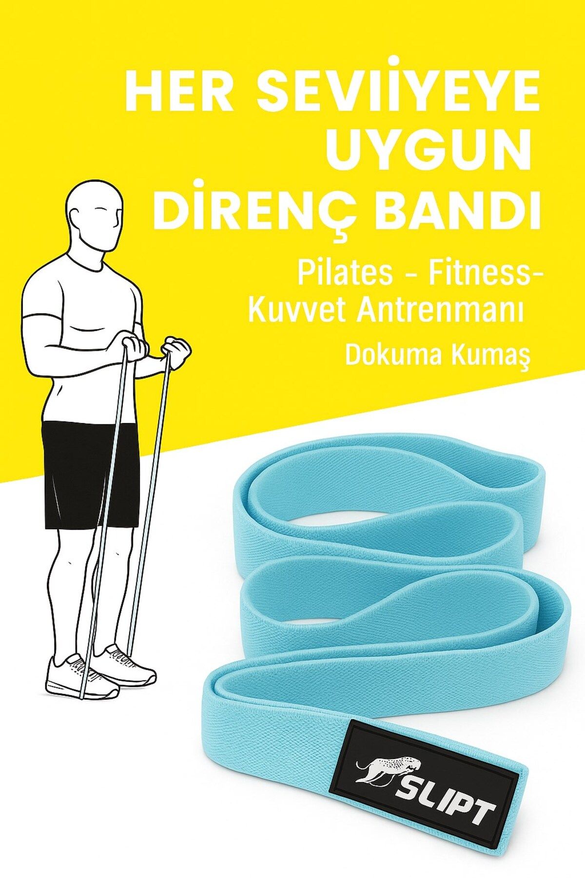 CKSpor Dokuma Direnç Bandı Süper Loop Bandı Tüm Vücut Egzersiz Direnç Lastiği