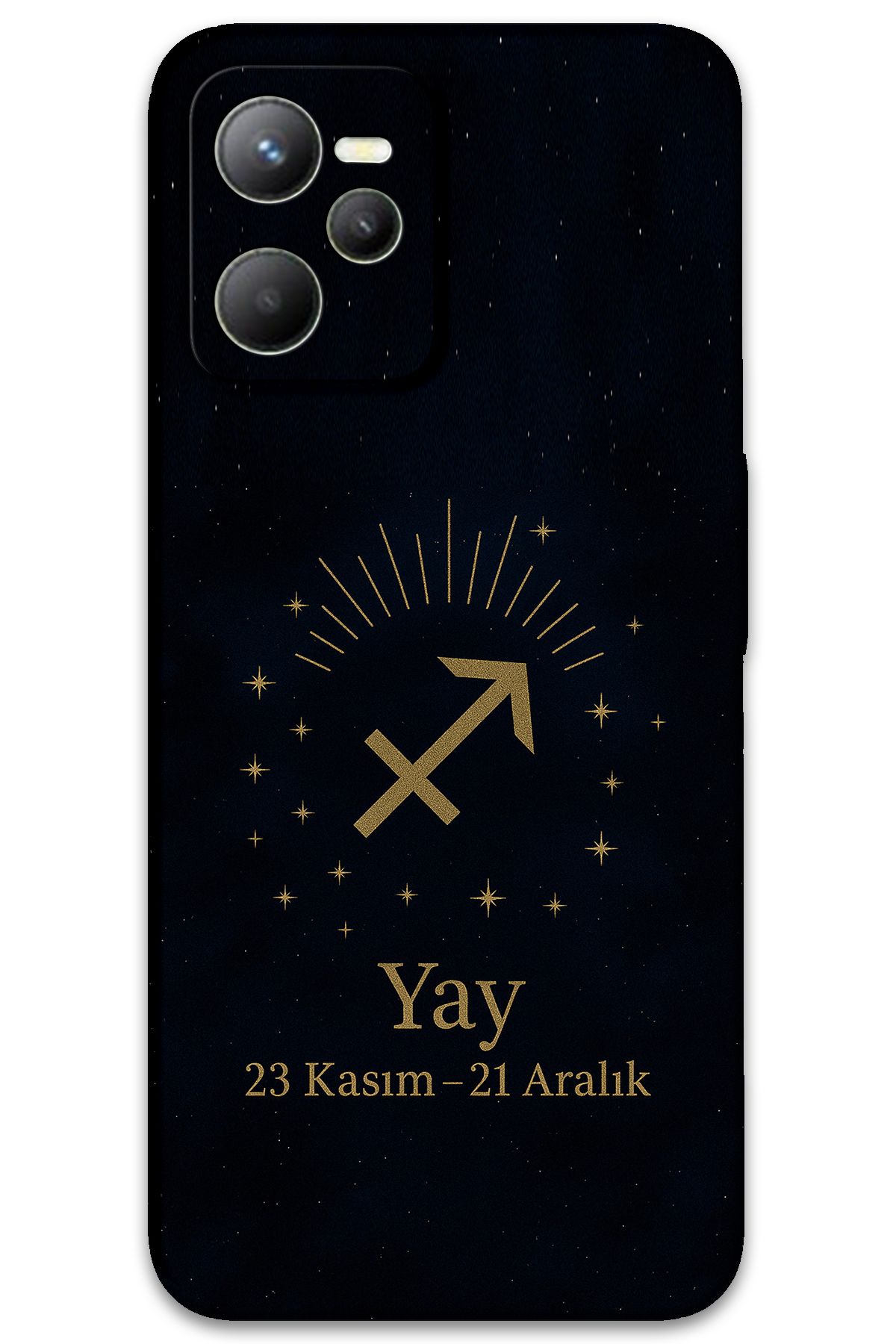 Gramaphone Realme C35 Uyumlu Yay Burcu Desenli Telefon Kılıfı + Ekran Koruyucu - 5776