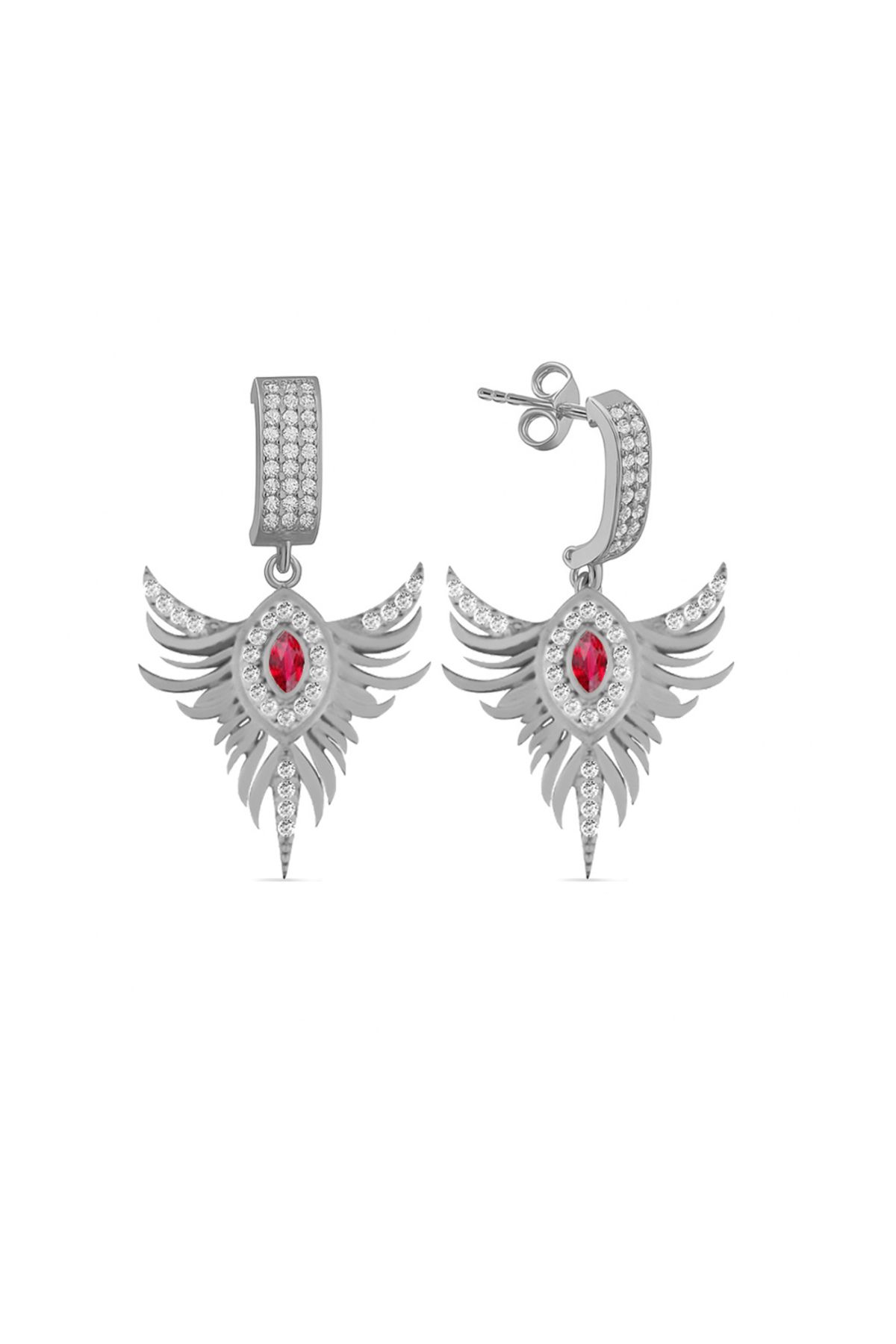 Silveranka 925 Ayar Gümüş Anka Kuşu Küpe