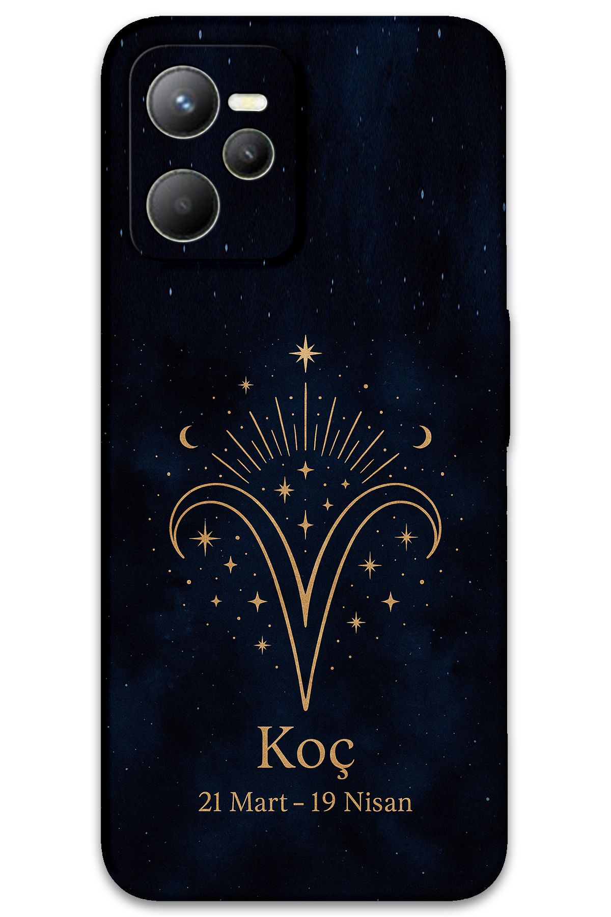 Gramaphone Realme C35 Uyumlu Koç Burcu Desenli Telefon Kılıfı + Ekran Koruyucu - 5768