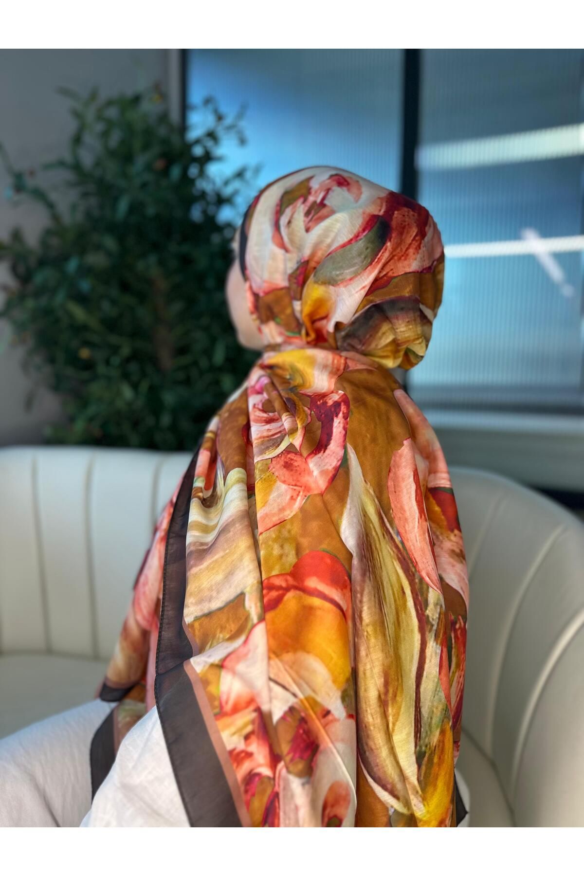 Oxygen Scarfs MAGNOLIA DESEN PAMUK İPEK ŞAL-6203253