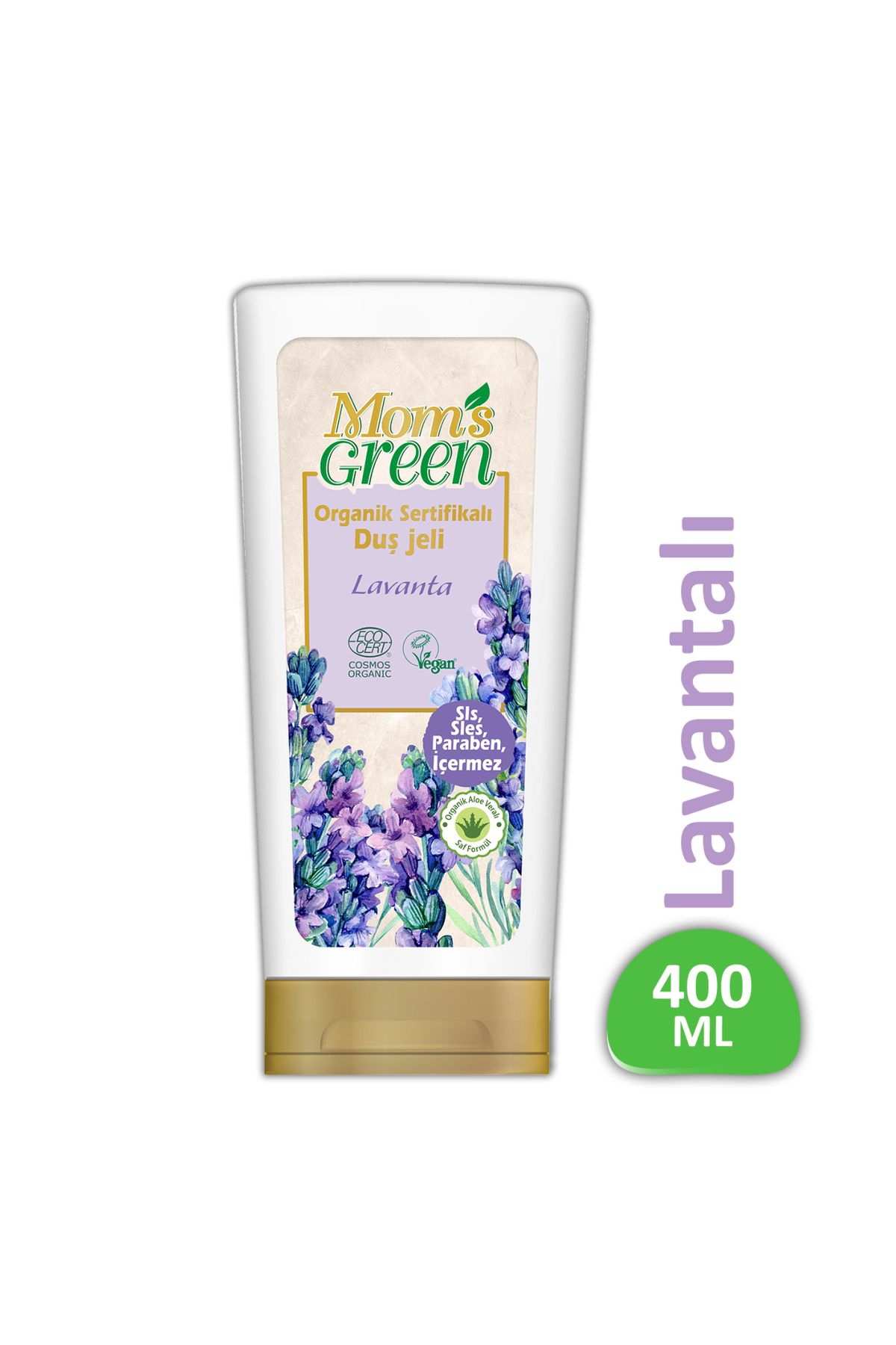 Mom's Green Organik Sertifikalı Duş Jeli - Lavantalı 400 ml EcoCosmos
