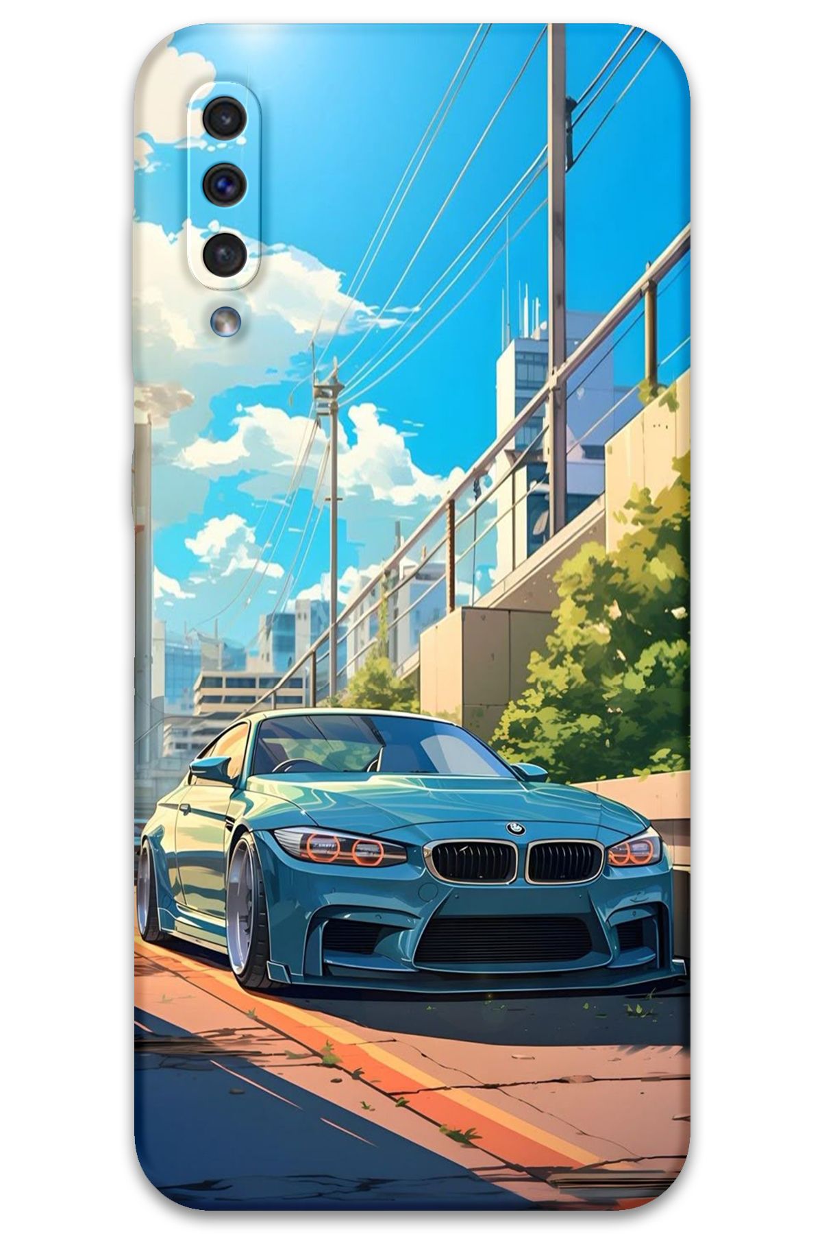 Gramaphone Galaxy A50 Uyumlu Araba Desenli Telefon Kılıfı + Ekran Koruyucu - 5760