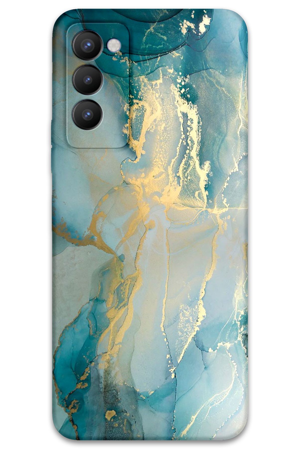Gramaphone Tecno Camon 18 Uyumlu Mermer Desenli Telefon Kılıfı + Ekran Koruyucu - 5814