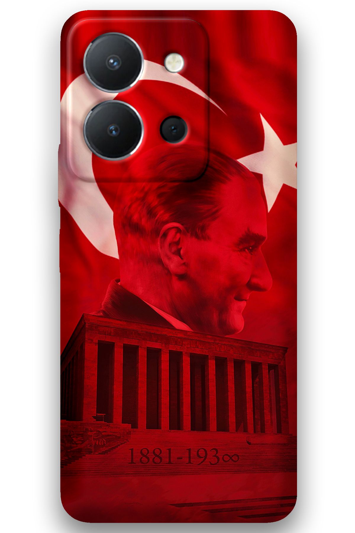 Gramaphone Vivo Y36 Uyumlu Atatürk Desenli Telefon Kılıfı + Ekran Koruyucu - 5848