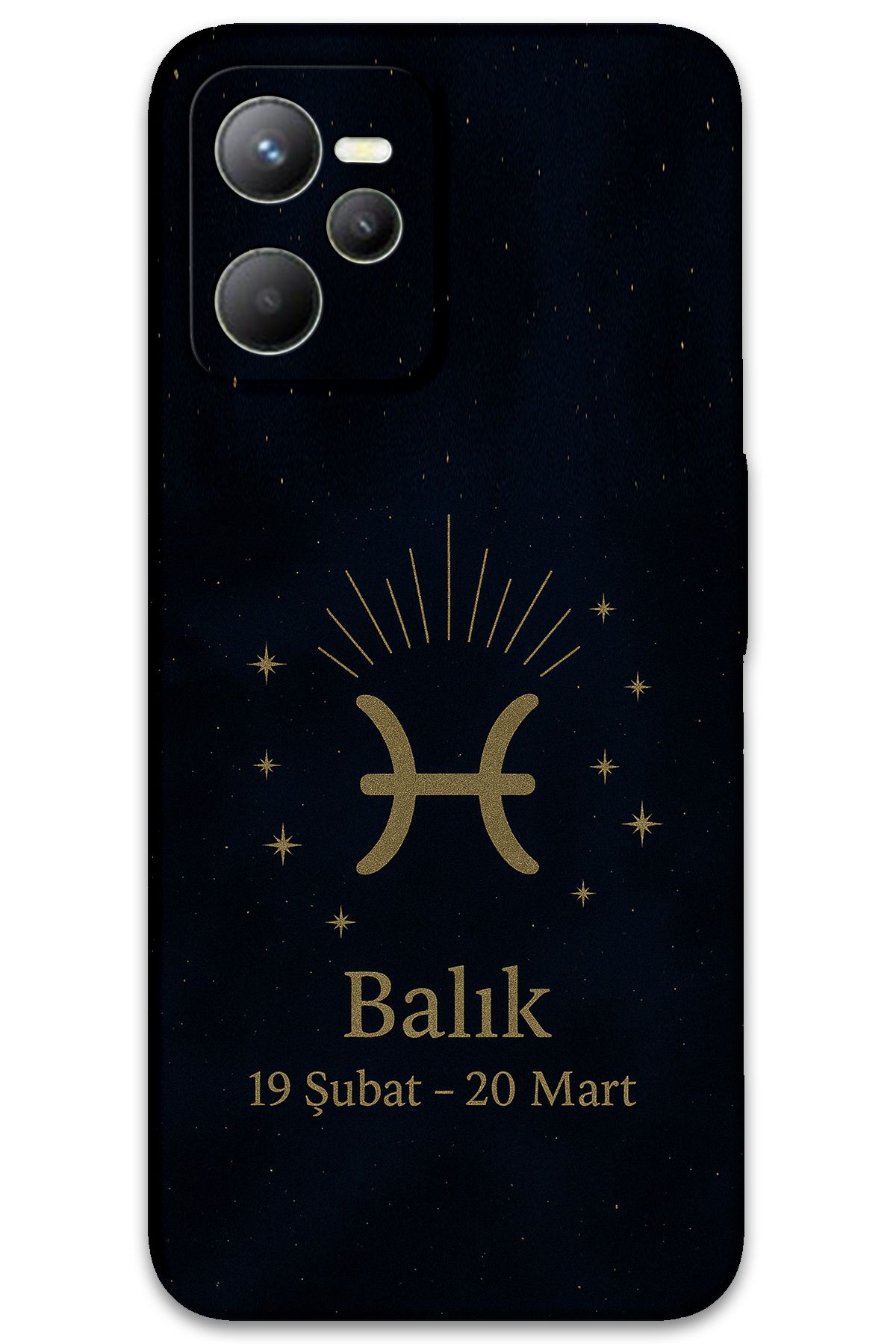Gramaphone Realme C35 Uyumlu Balık Burcu Desenli Telefon Kılıfı + Ekran Koruyucu - 5779