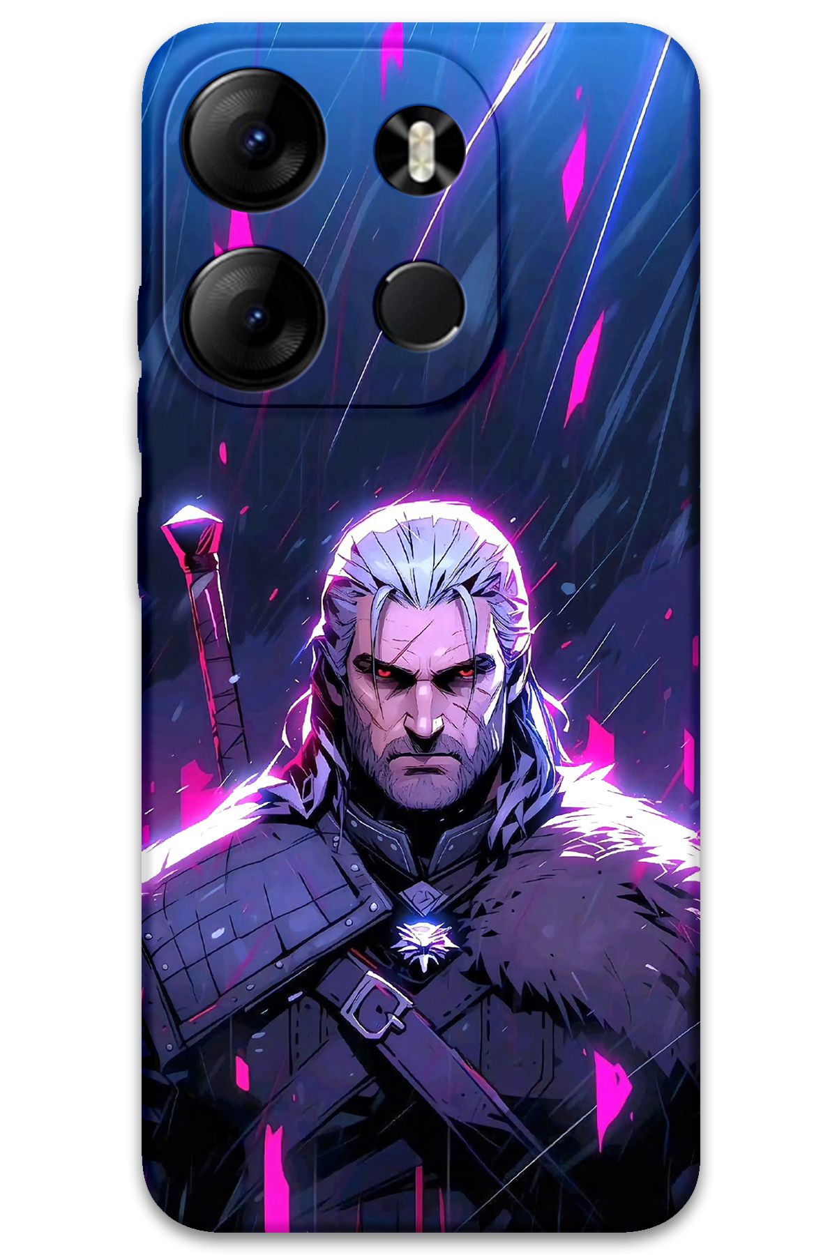 Gramaphone Tecno Spark Go 2023 Uyumlu Geralt Desenli Telefon Kılıfı + Ekran Koruyucu - 5826