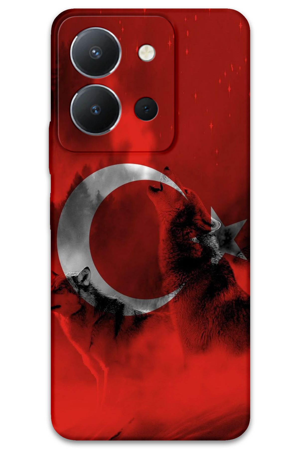 Gramaphone Vivo Y36 Uyumlu Türk Bayrağı Desenli Telefon Kılıfı + Ekran Koruyucu - 5854