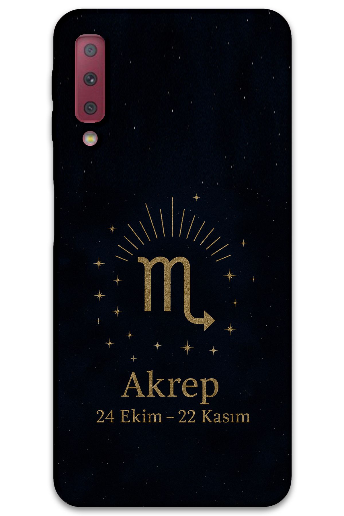 Gramaphone Galaxy A7 2018 Uyumlu Akrep Burcu Desenli Telefon Kılıfı + Ekran Koruyucu - 5775