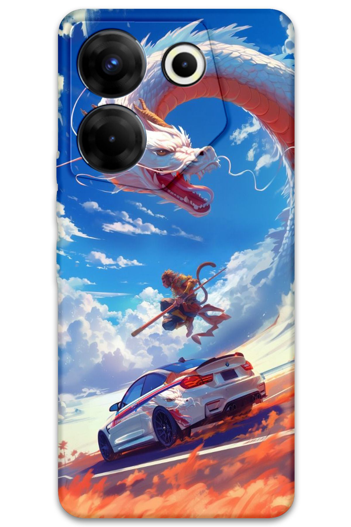 Gramaphone Tecno Camon 20 Pro 4G Uyumlu Araba Desenli Telefon Kılıfı + Ekran Koruyucu - 5764