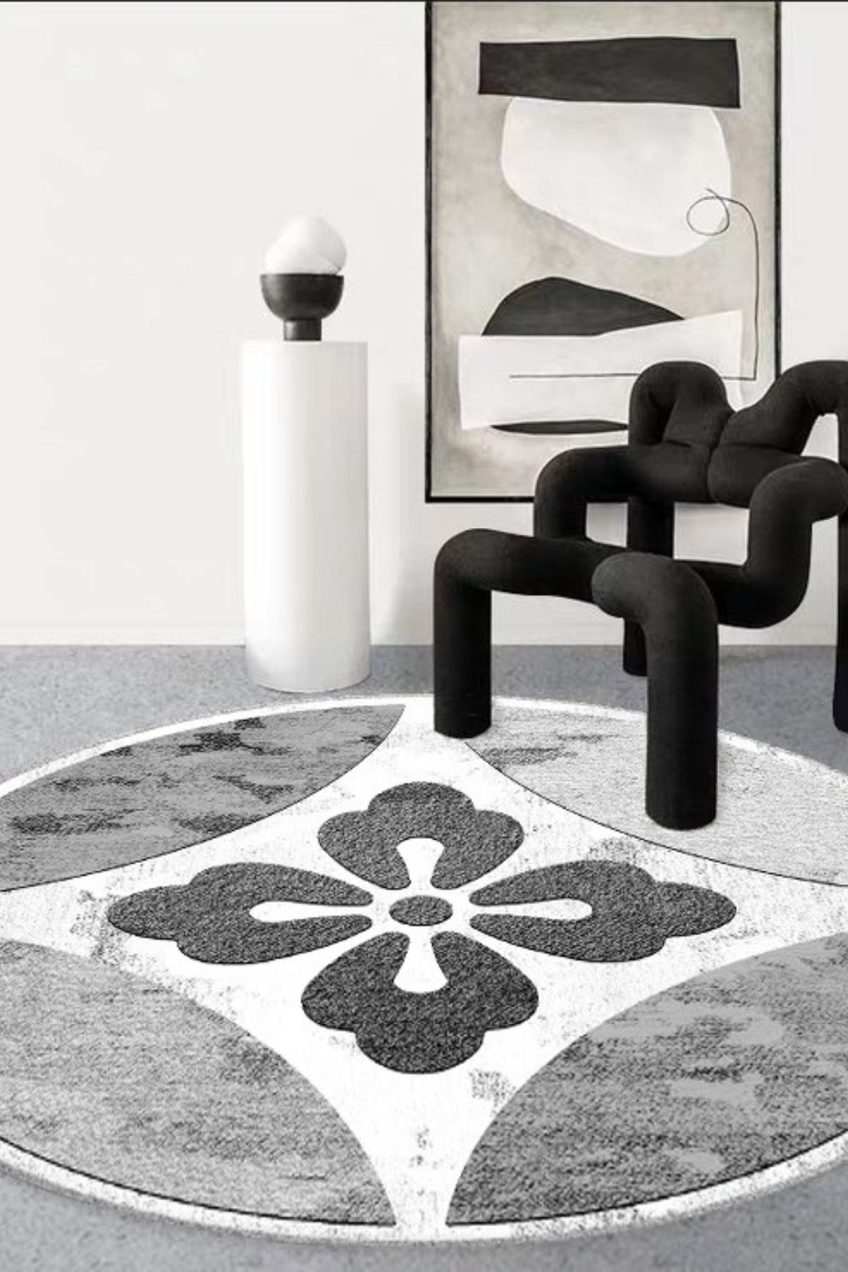 DERAS HOME Dijital Baskı Yıkanabilir Kaymaz Taban Salon Halısı Paspas