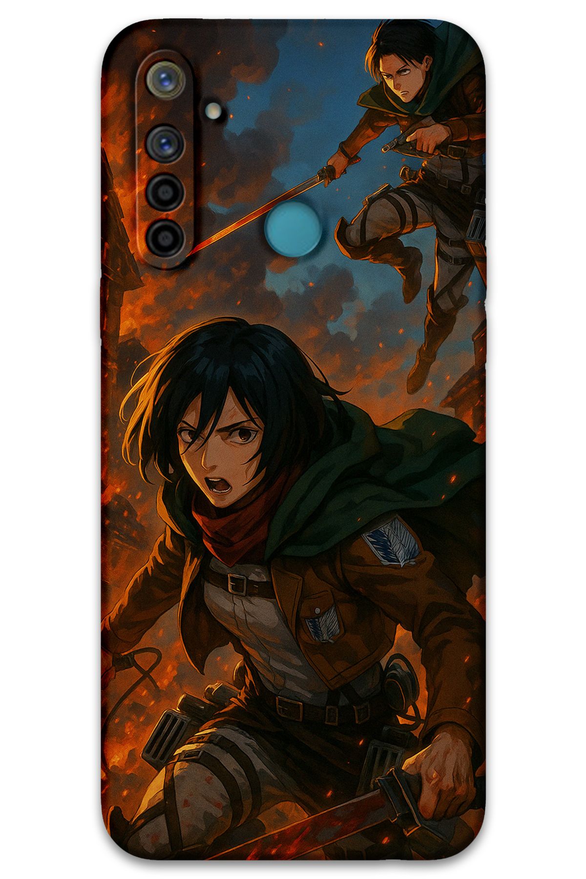 Gramaphone Realme 5i Uyumlu Anime Desenli Telefon Kılıfı + Ekran Koruyucu - 5744