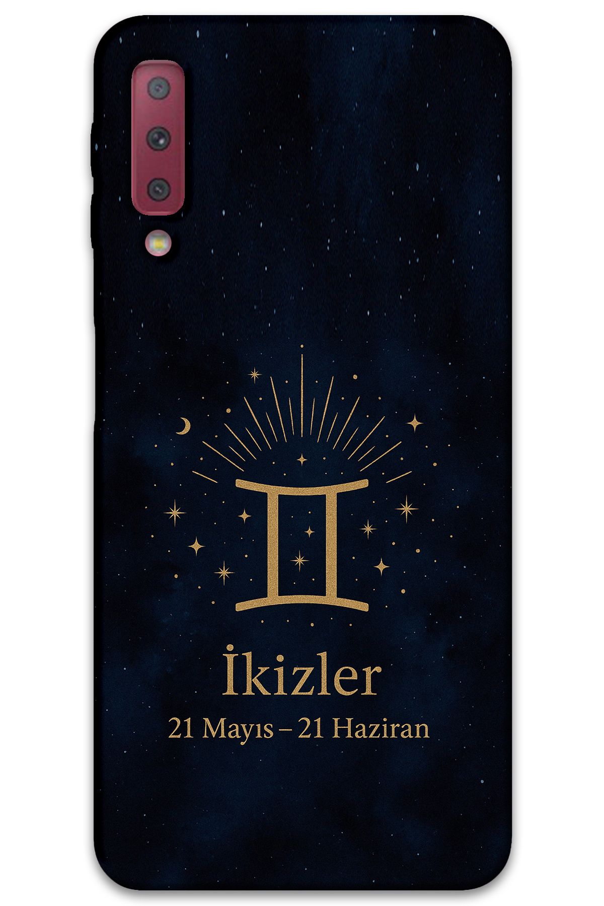 Gramaphone Galaxy A7 2018 Uyumlu İkizler Burcu Desenli Telefon Kılıfı + Ekran Koruyucu - 5770