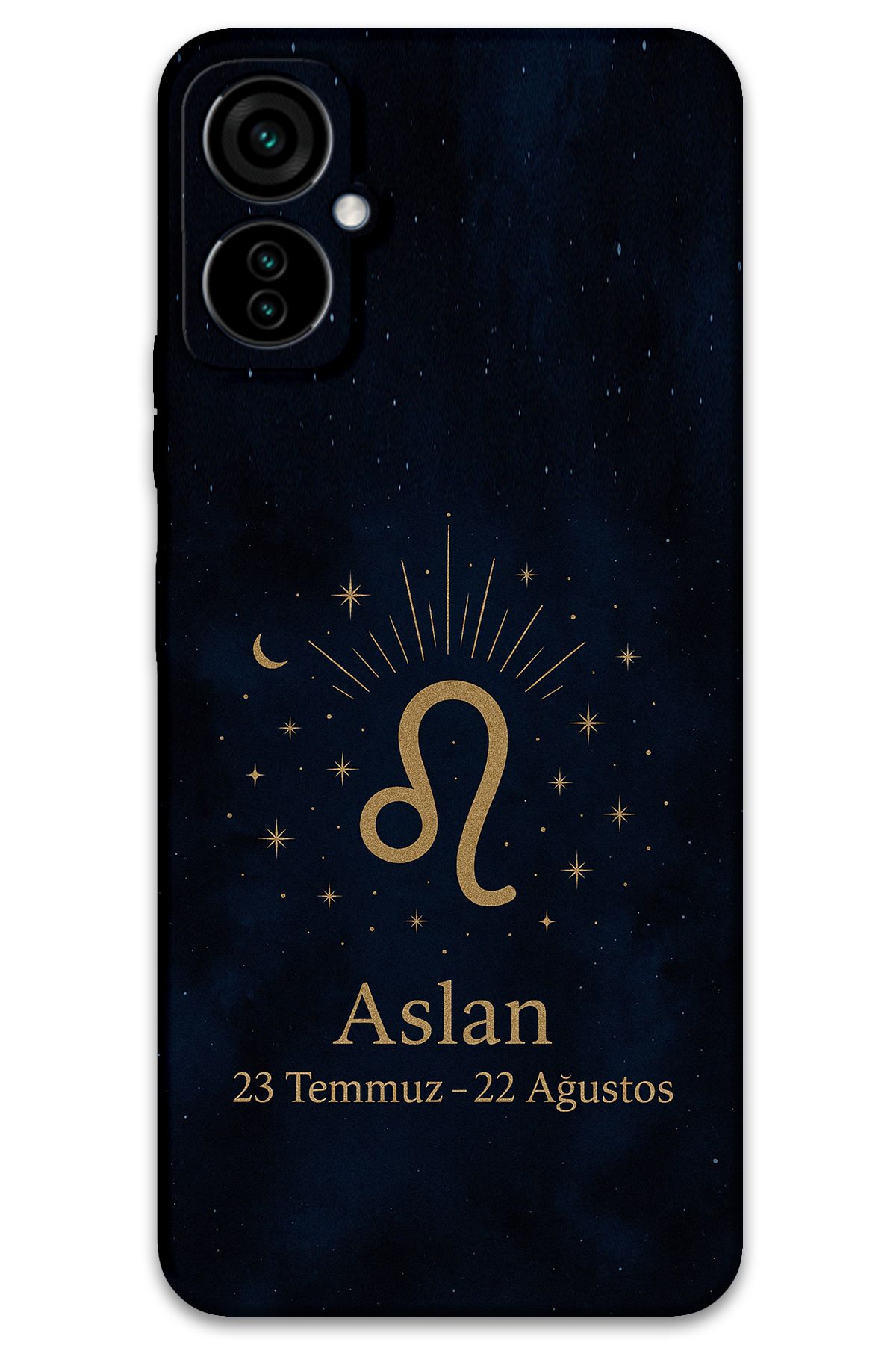 Gramaphone Tecno Camon 19 Neo Uyumlu Aslan Burcu Desenli Telefon Kılıfı + Ekran Koruyucu - 5772