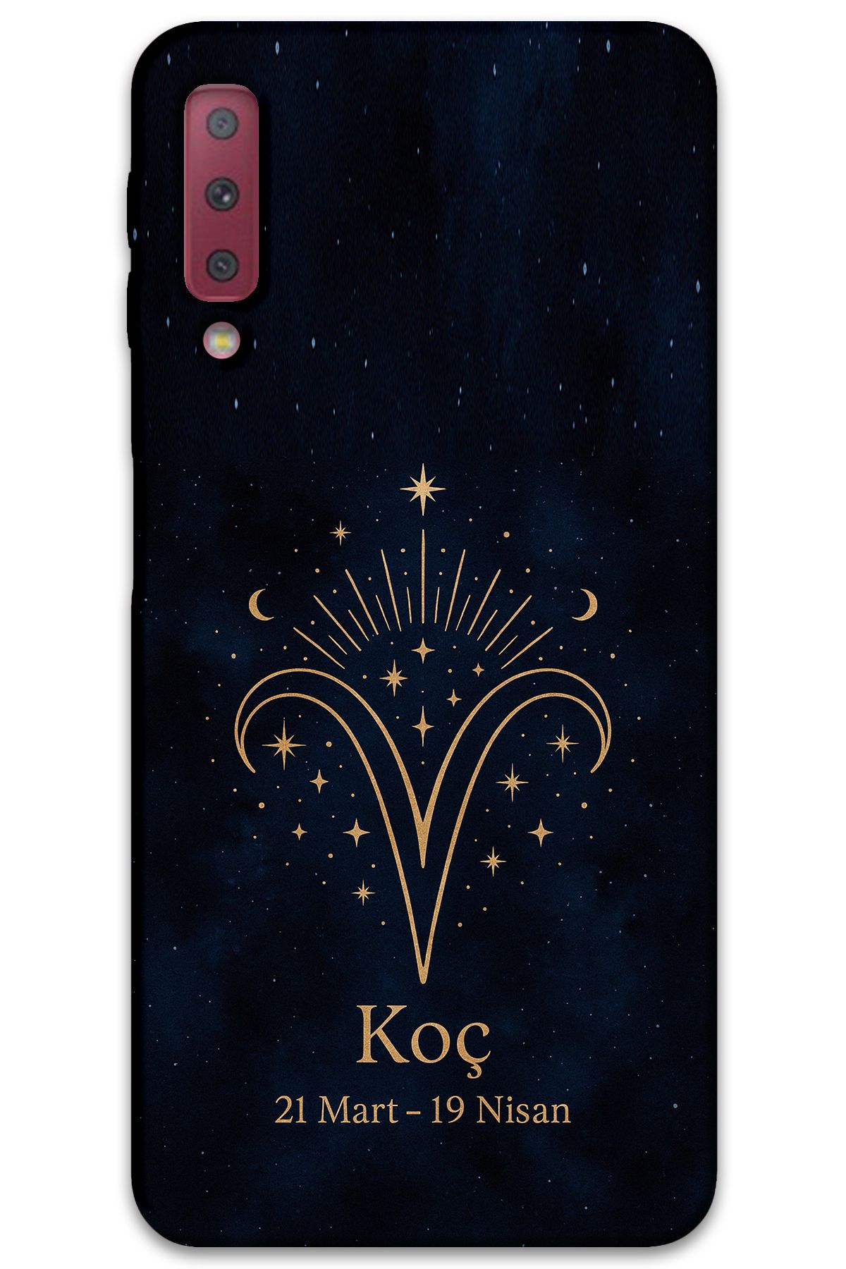 Gramaphone Galaxy A7 2018 Uyumlu Koç Burcu Desenli Telefon Kılıfı + Ekran Koruyucu - 5768