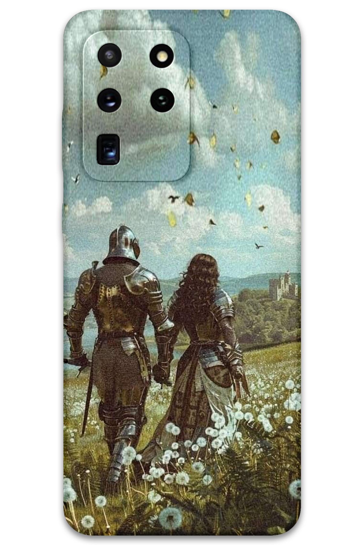 Gramaphone Galaxy S20 Ultra Uyumlu Retro Desenli Telefon Kılıfı + Ekran Koruyucu - 5843
