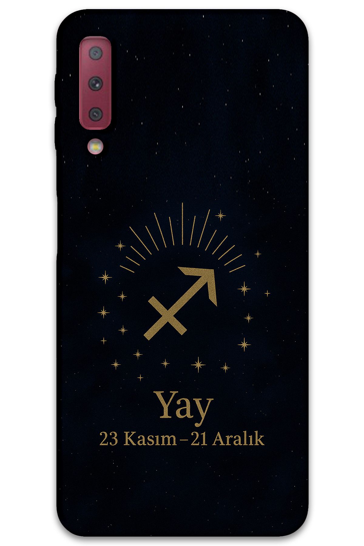 Gramaphone Galaxy A7 2018 Uyumlu Yay Burcu Desenli Telefon Kılıfı + Ekran Koruyucu - 5776
