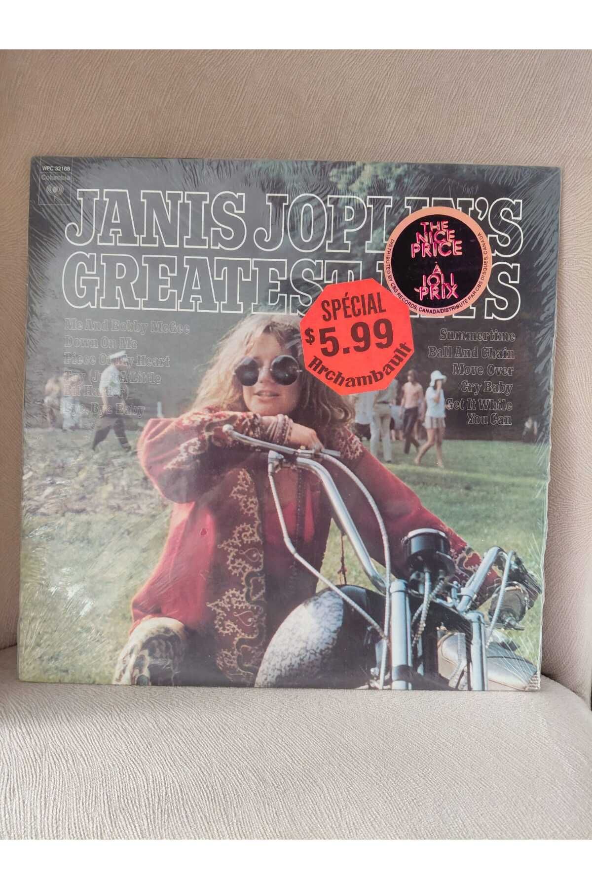 Plakperest Janis Joplin ‎– Janis Joplin’s Greatest Hits - 1972 Kanada Basım LP Plak Albüm /Jelatininde